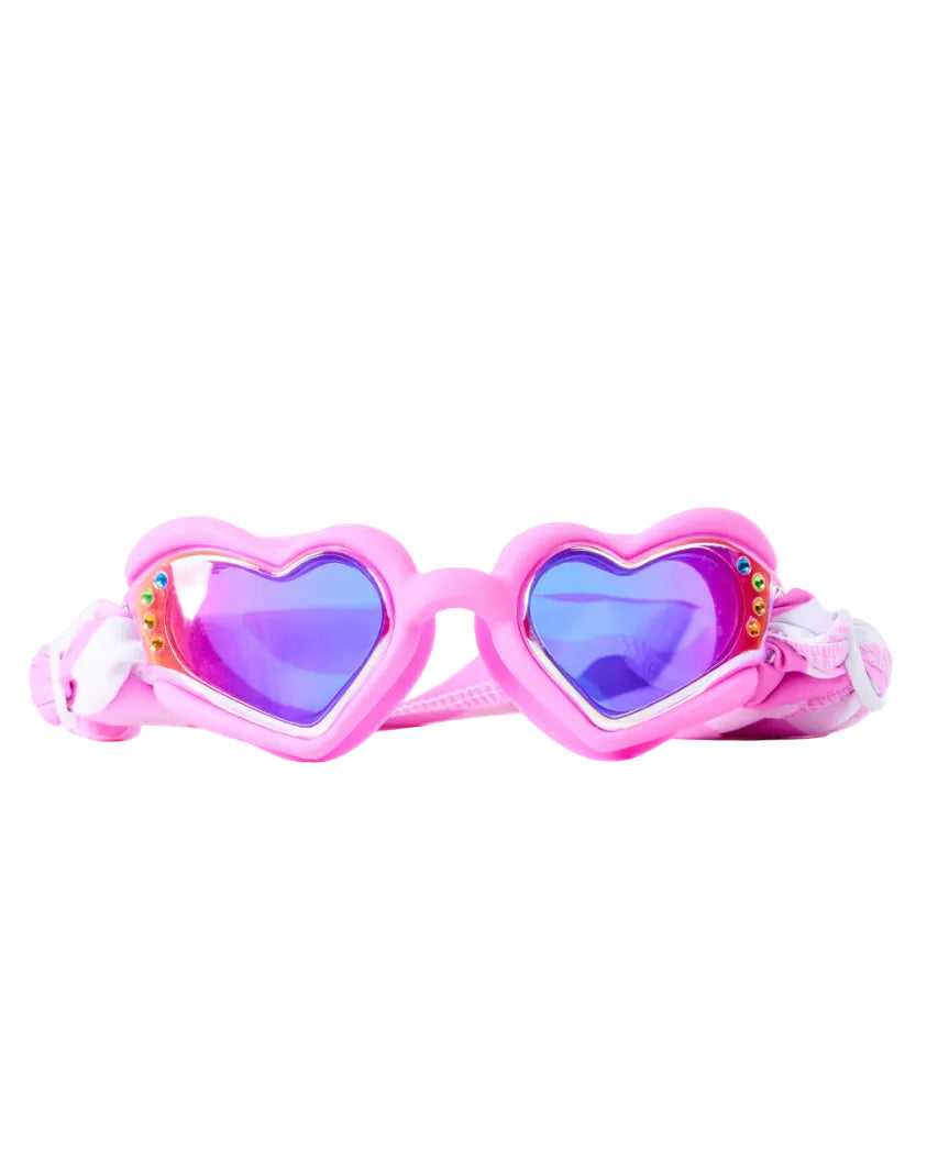 Soft Crush Fabric Strap Heart Kids Goggle | Pink Wish