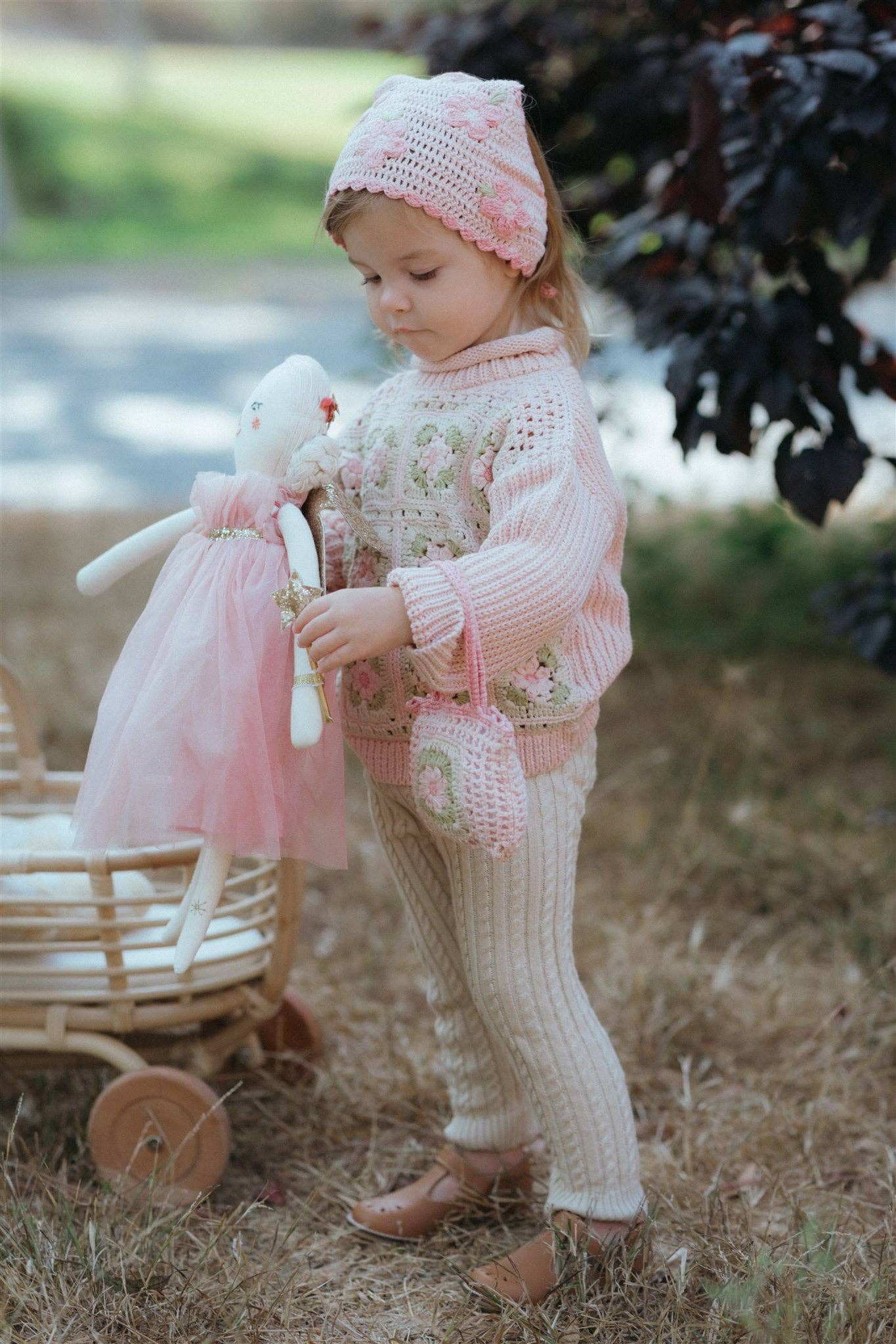 Crochet Bandana | Pink Flower