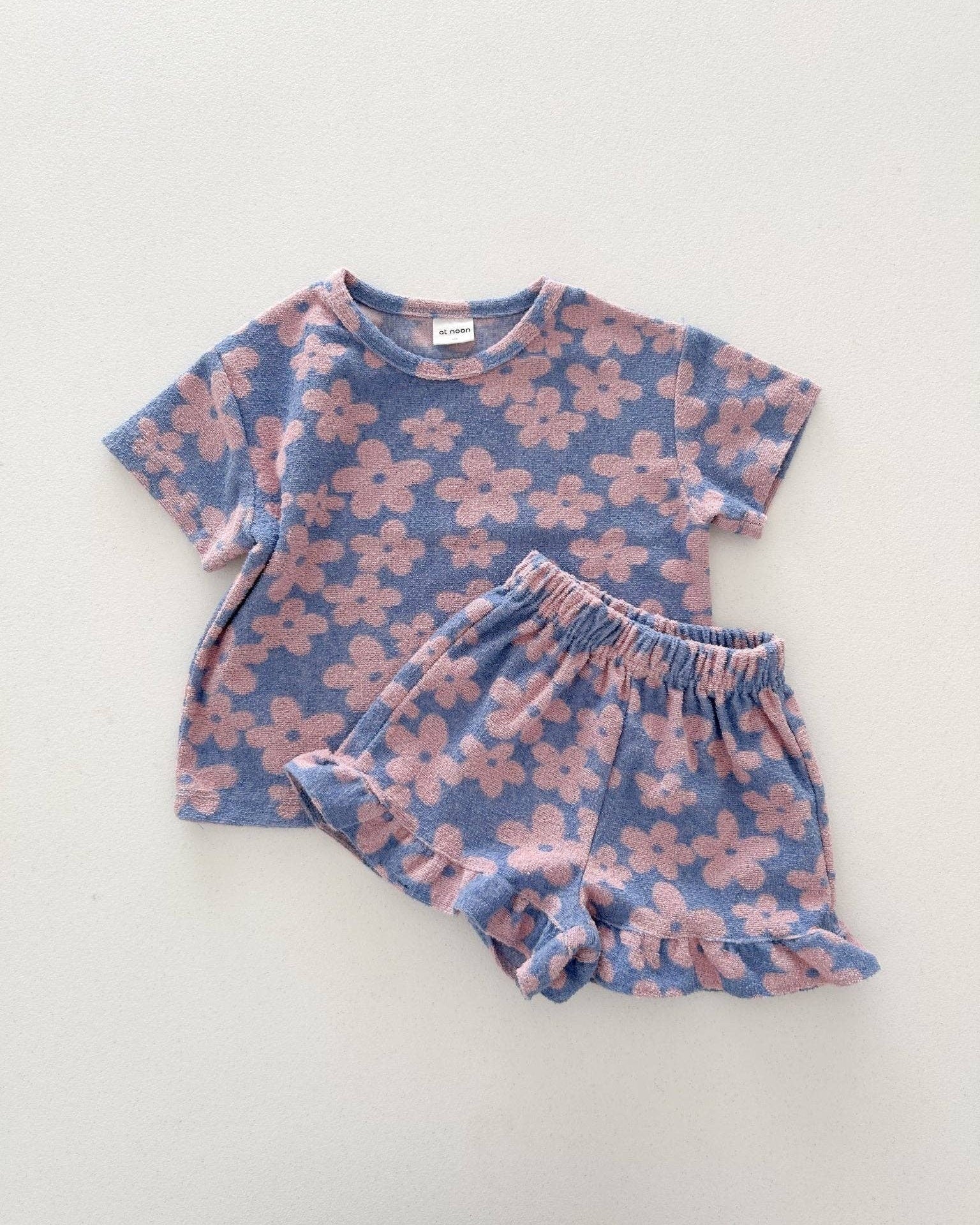 Floral Ruffle Terry Lounge Set