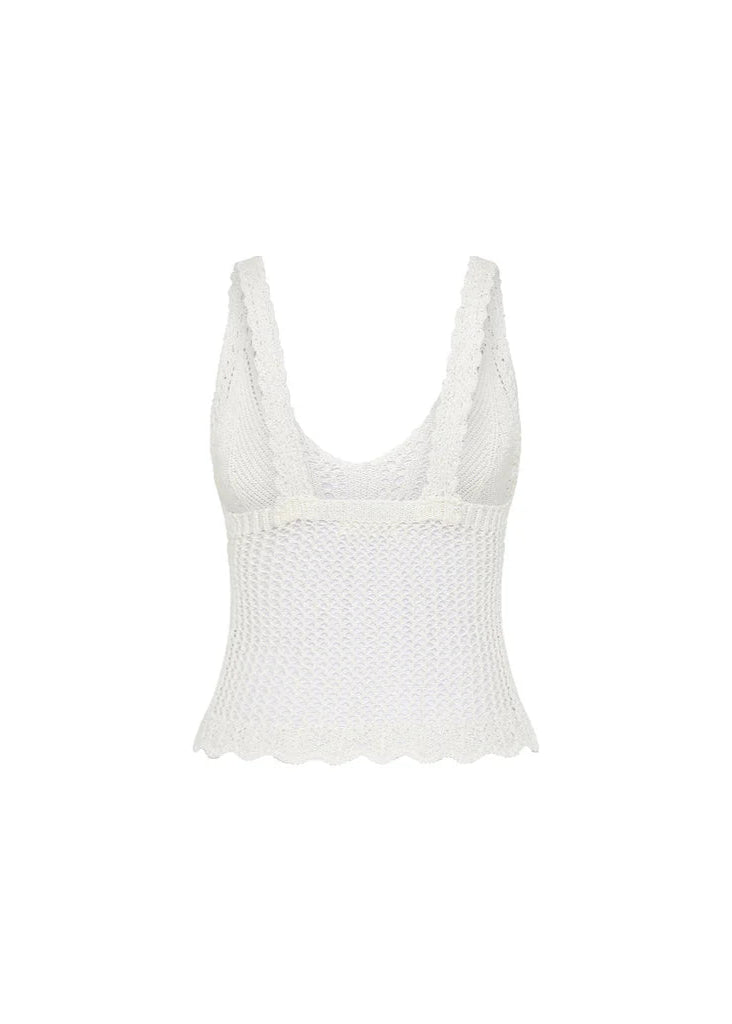 Crochet Knit Cami | Ivory