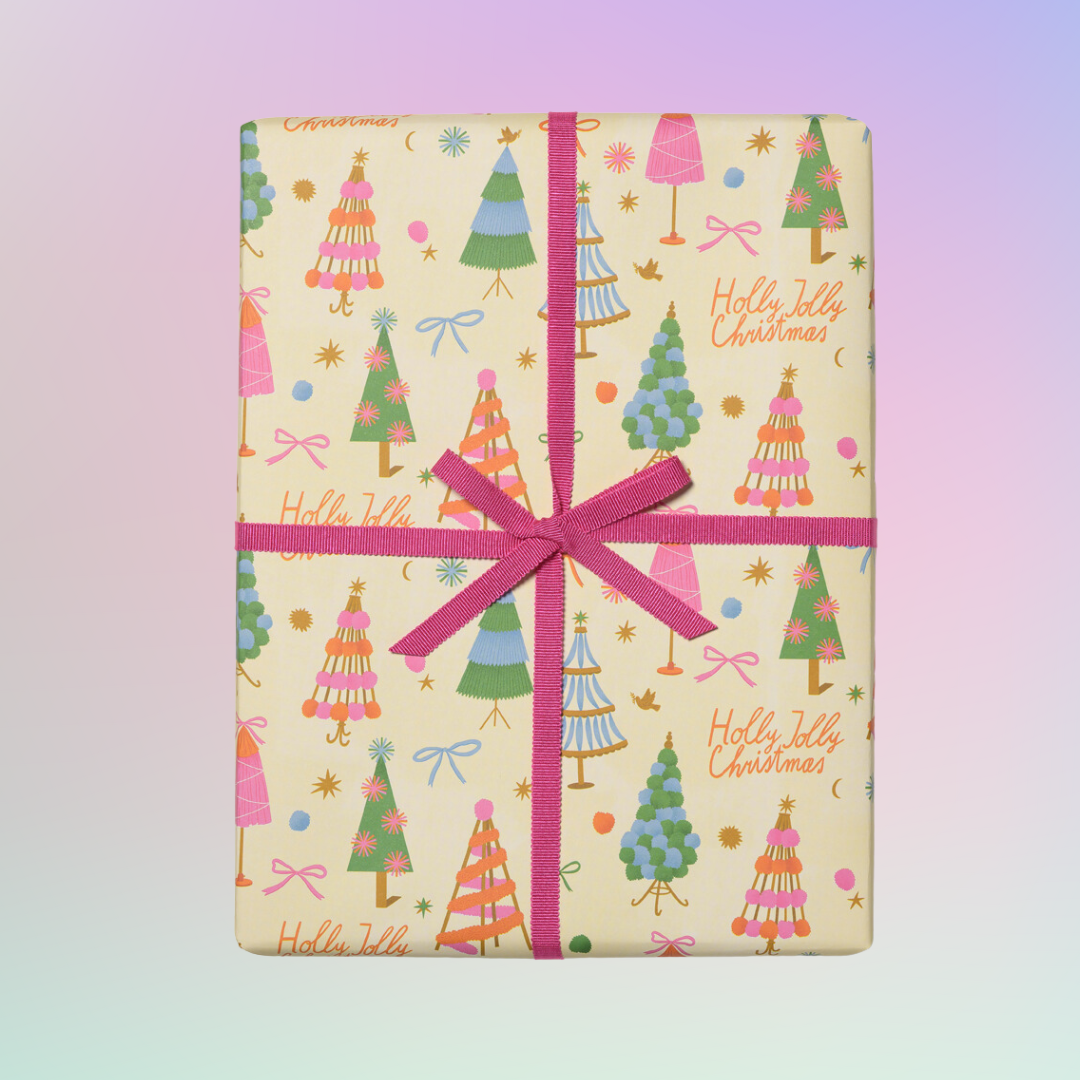 Holly Jolly Trees Gift Wrap