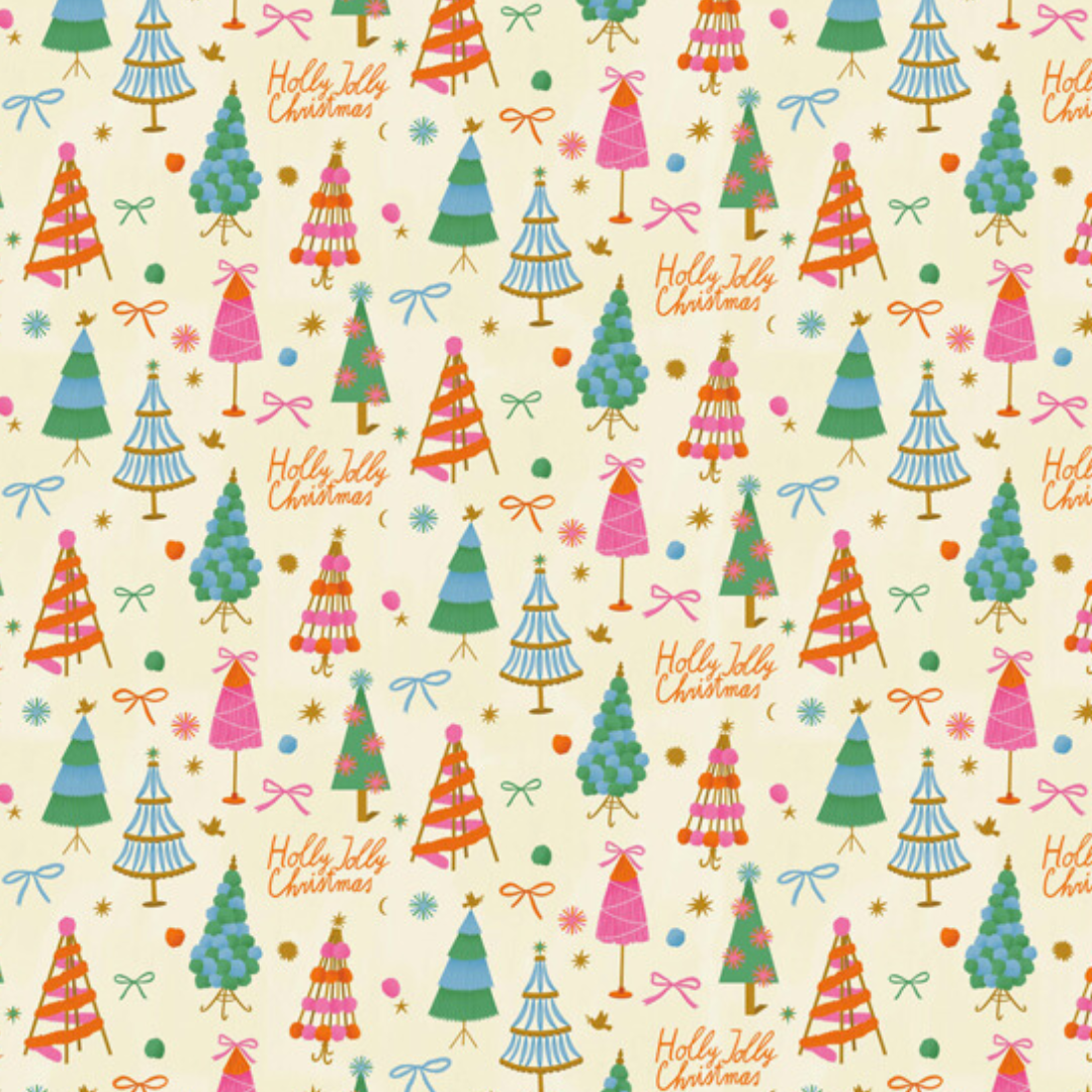 Holly Jolly Trees Gift Wrap