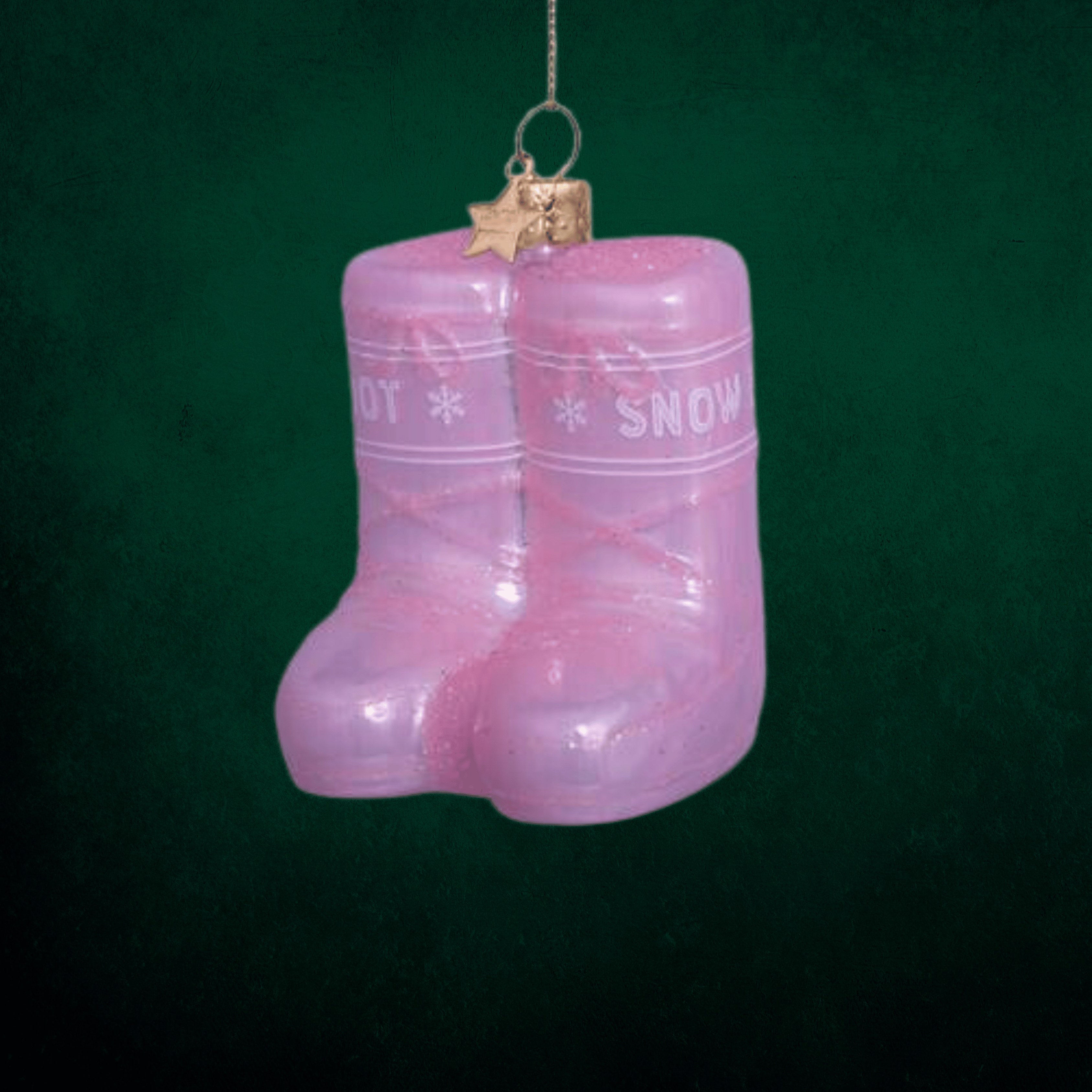 Pink Opal Snow Boots Ornament