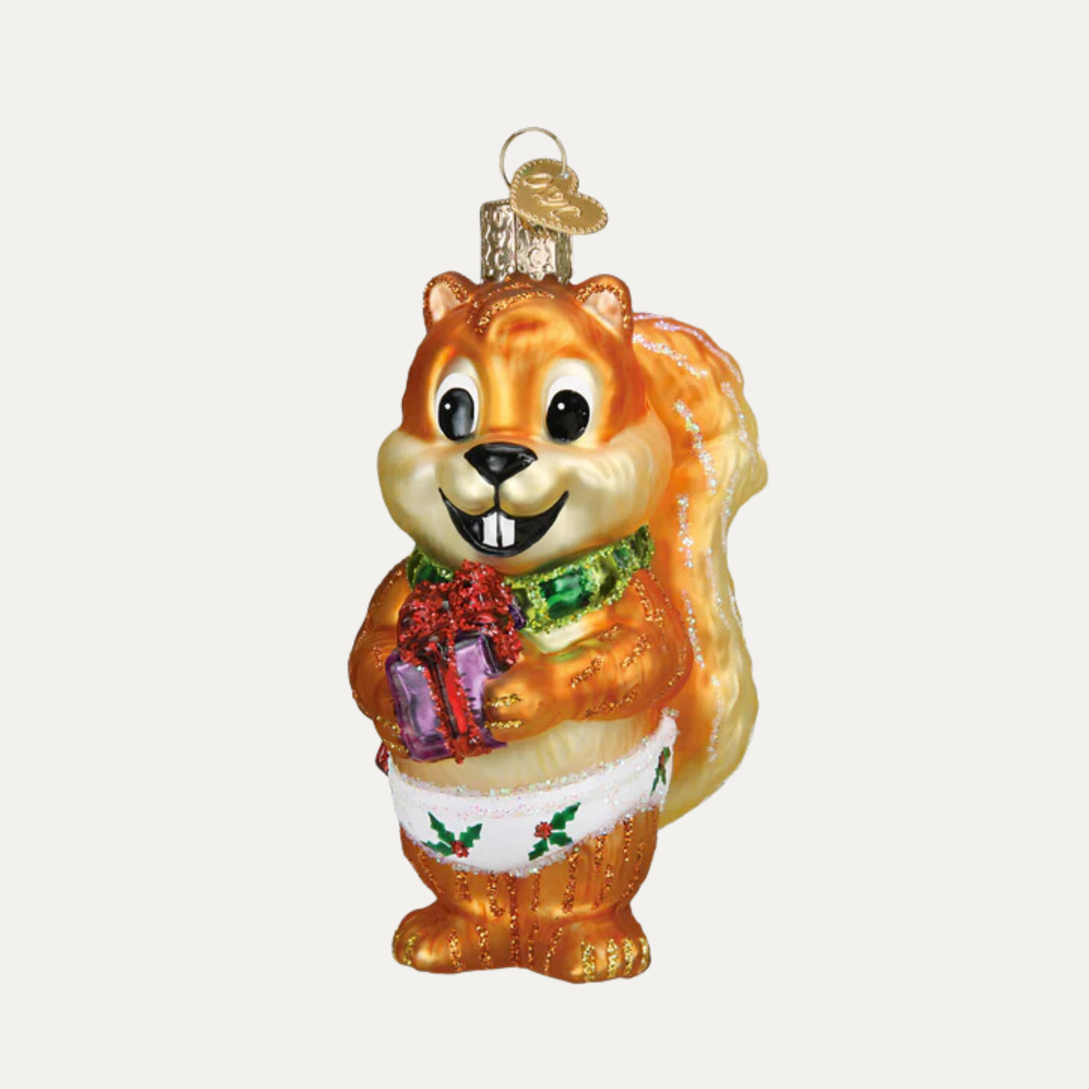 Silly Christmas Squirrel Ornament
