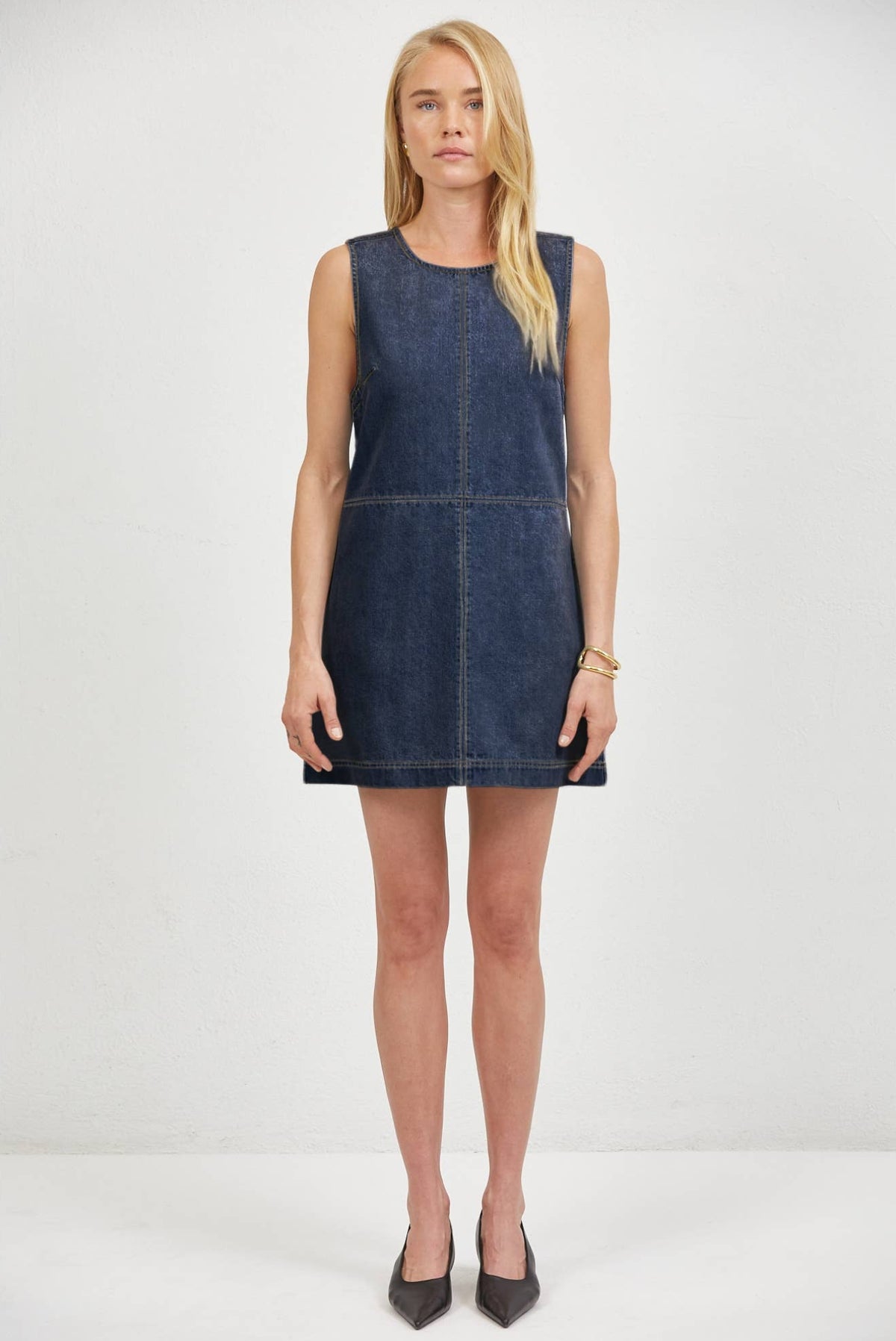 Cape Denim Shift Dress