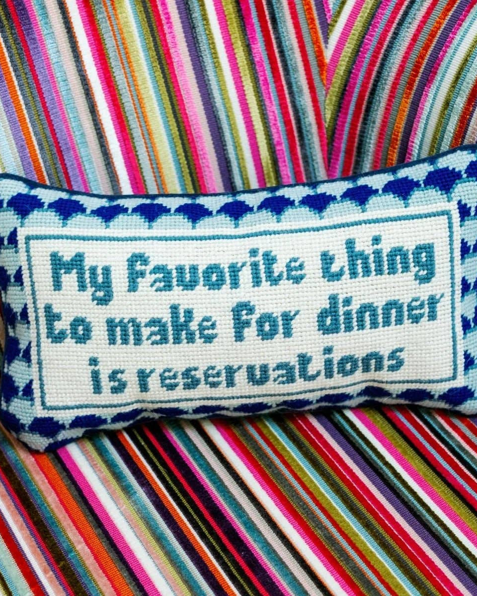 Reservations Needlepoint Pillow
