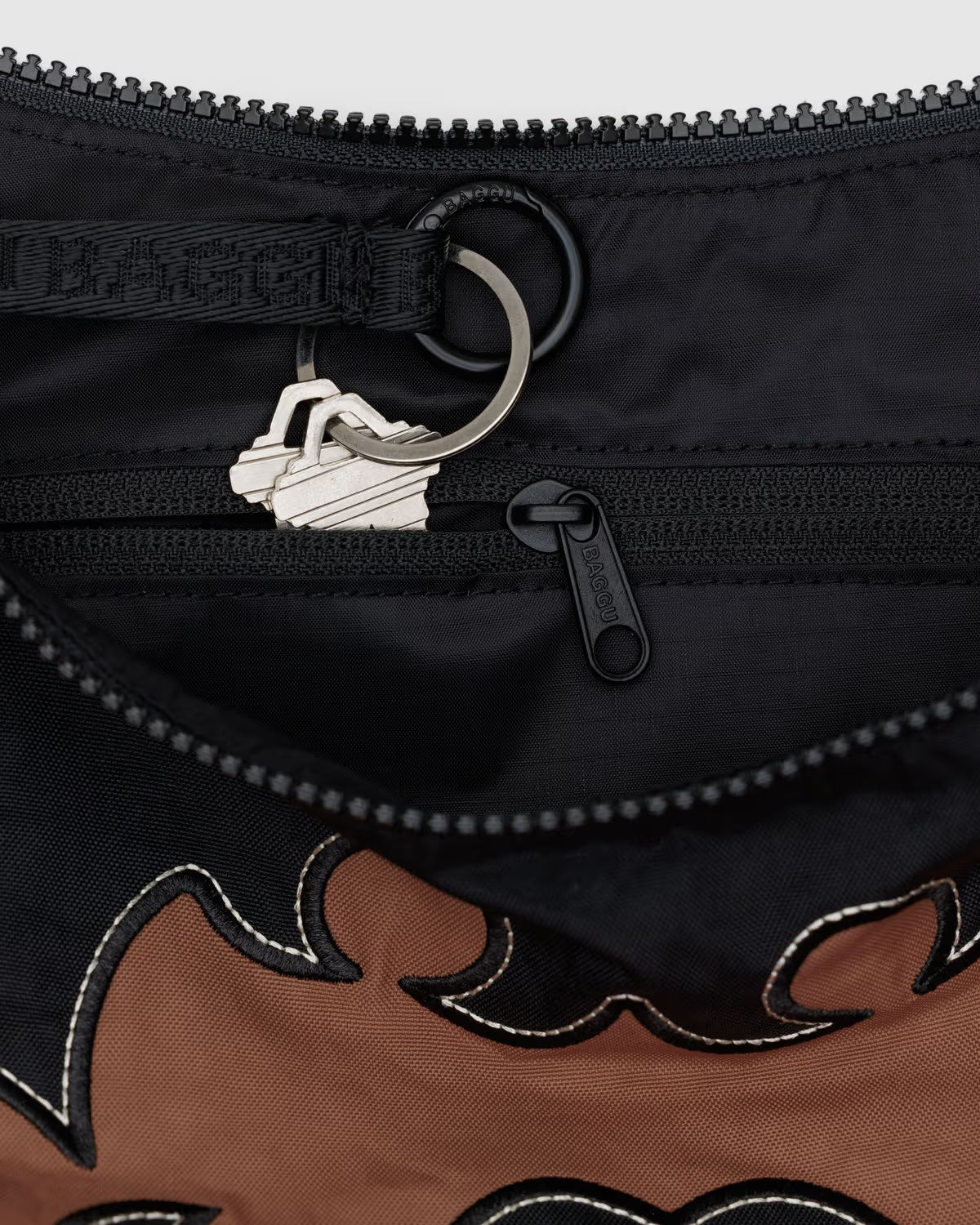 Medium Nylon Crescent Bag | Western Applique