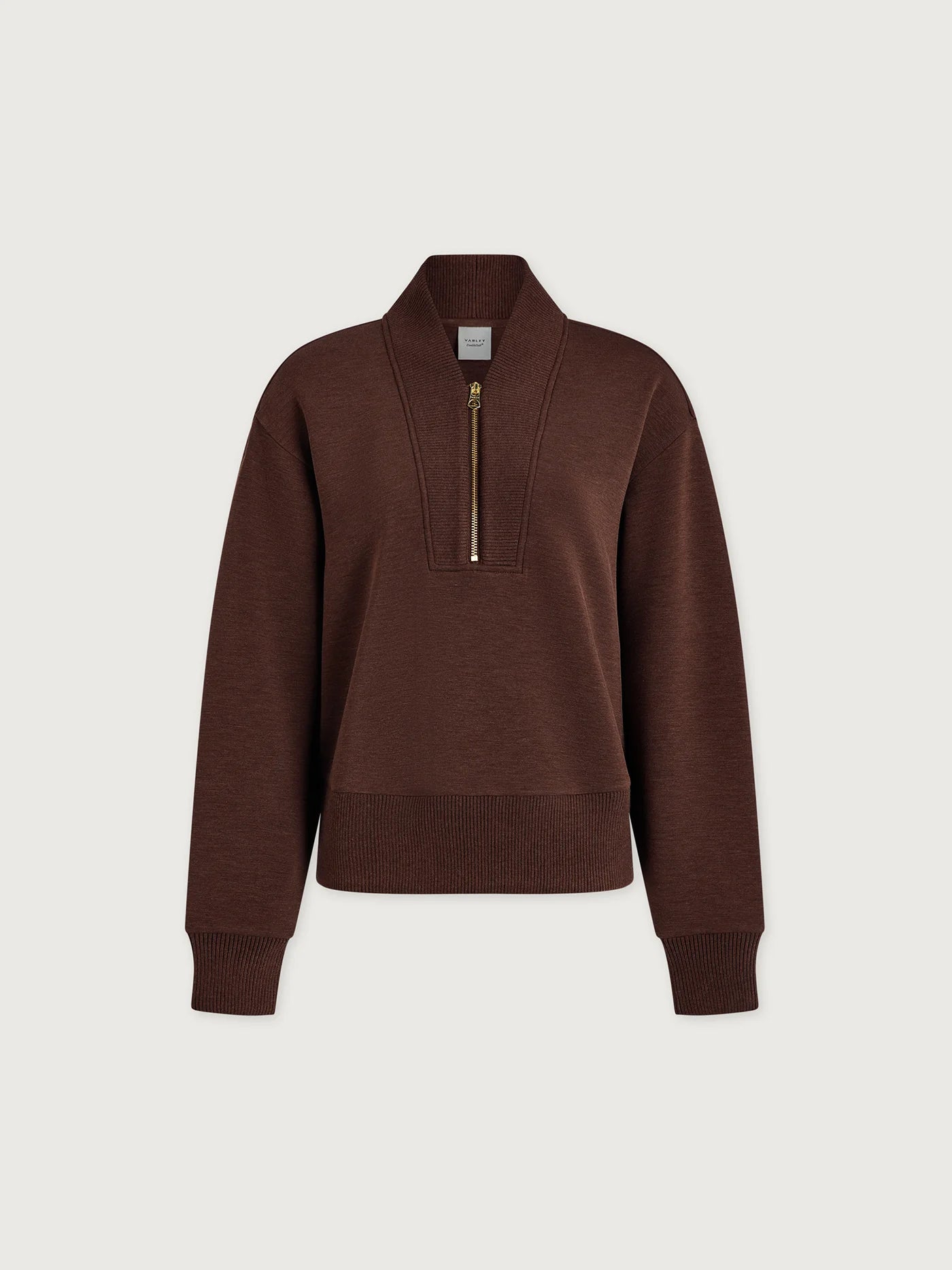 Sally Half Zip Sweat | Coffee Bean Marl