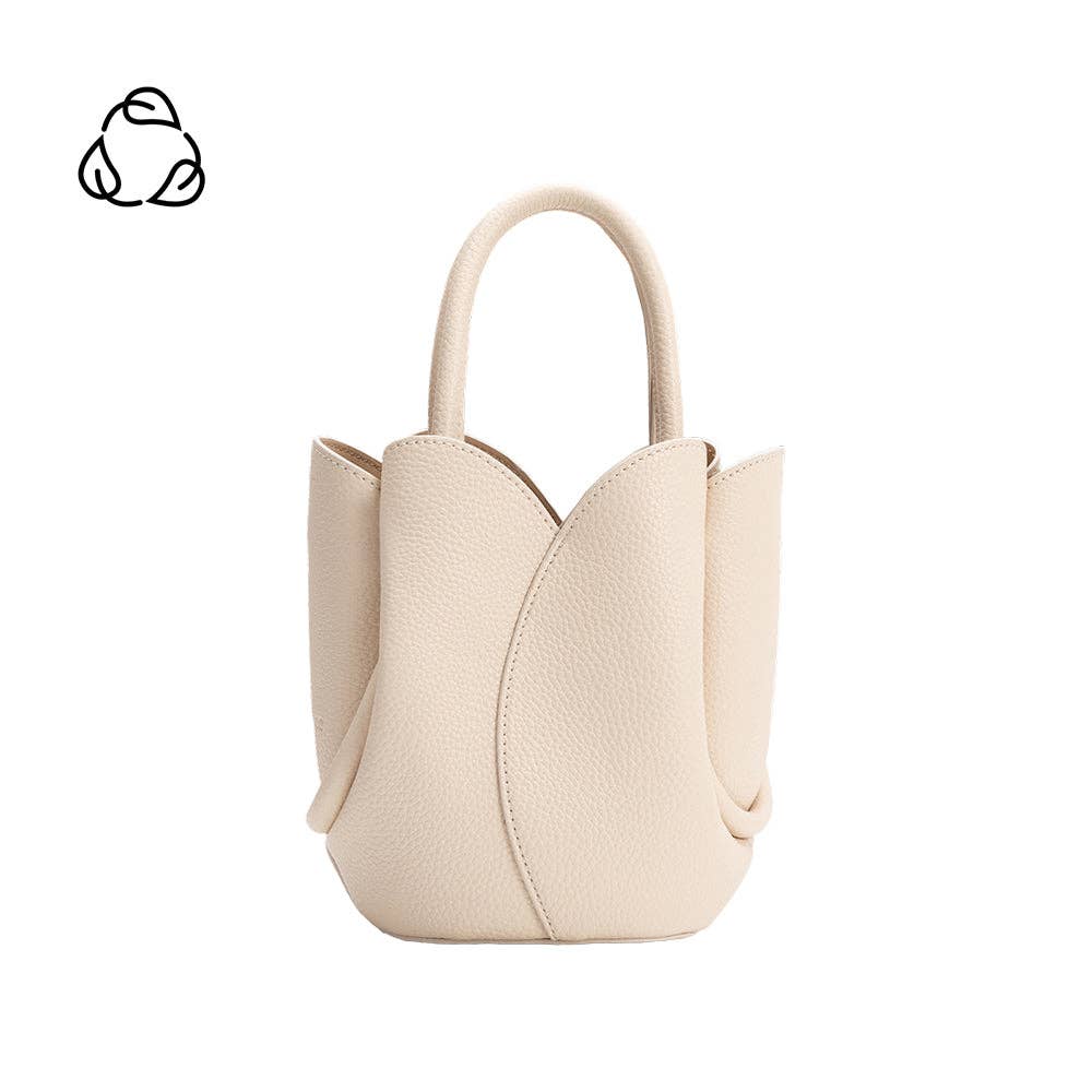 Tulip Mini Bone Recycled Vegan Leather Top Handle Bag