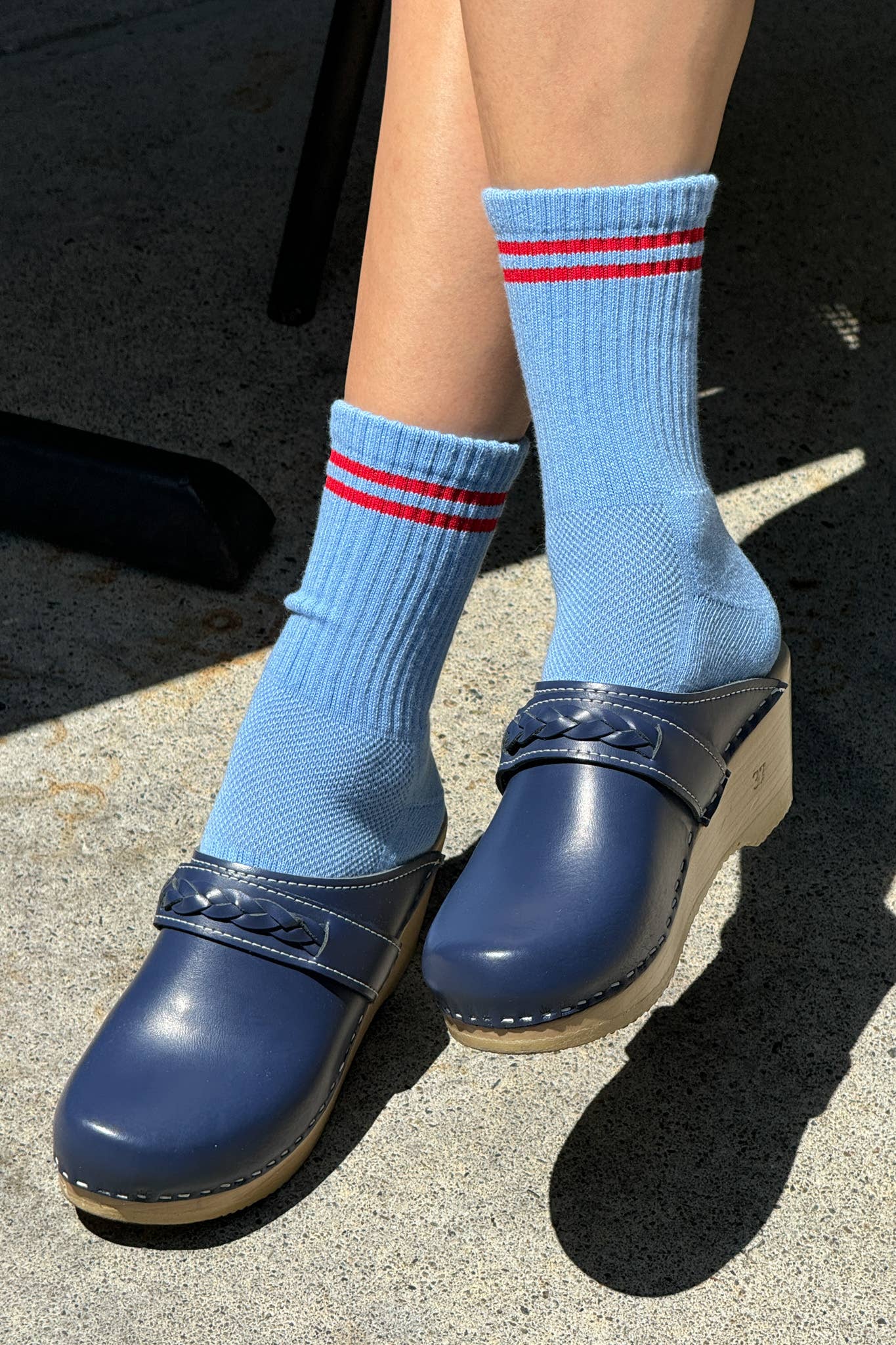 Boyfriend Socks in Ciel Blue