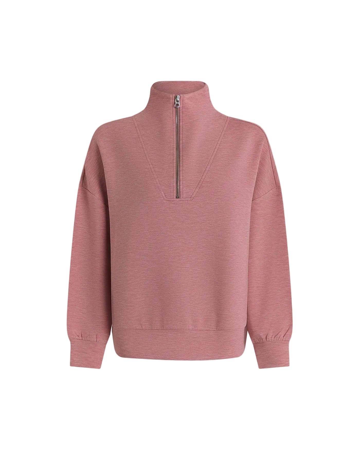 Hawley Half Zip Sweat | Rose Marl