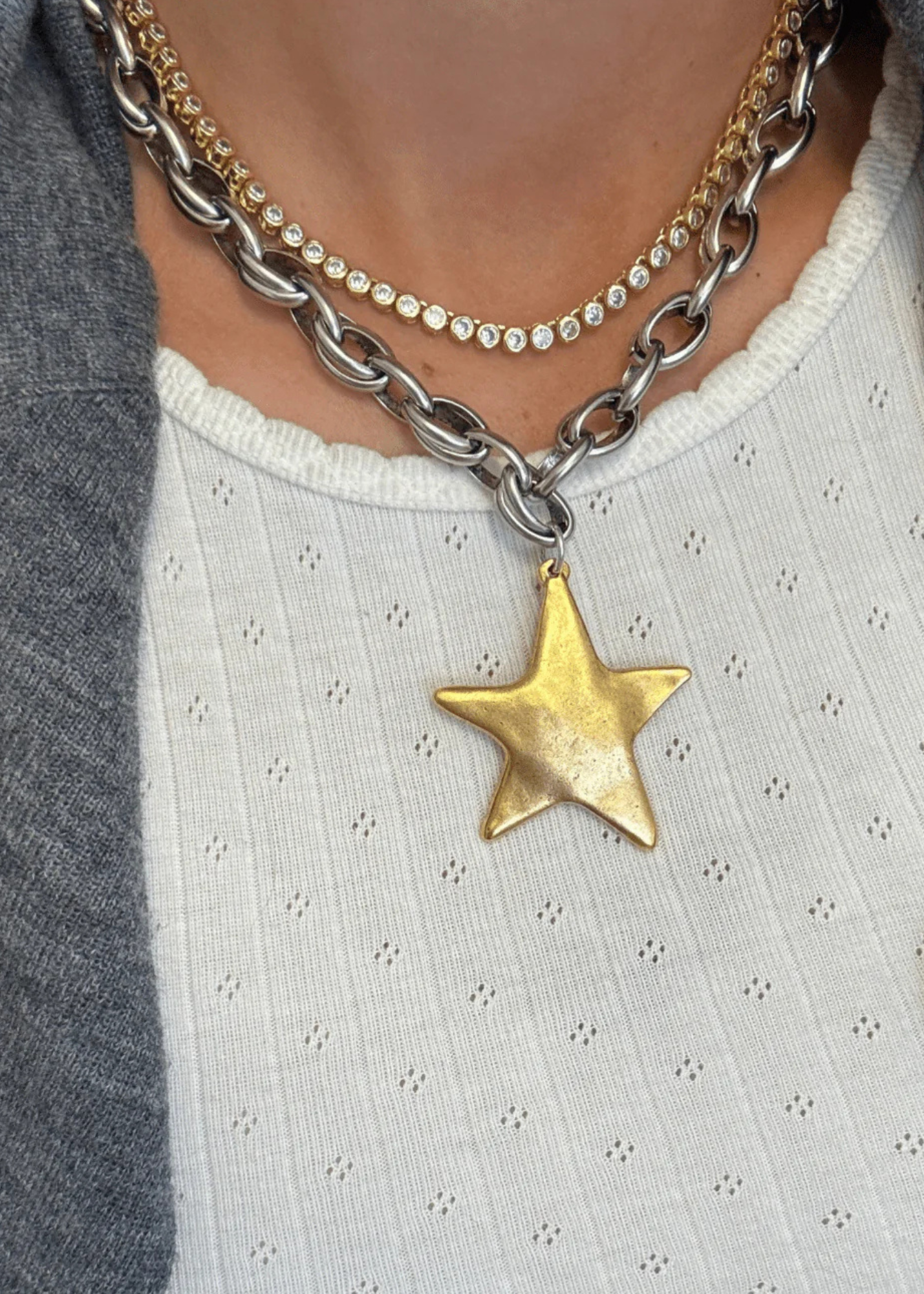 Star Shine Two Tone Necklace