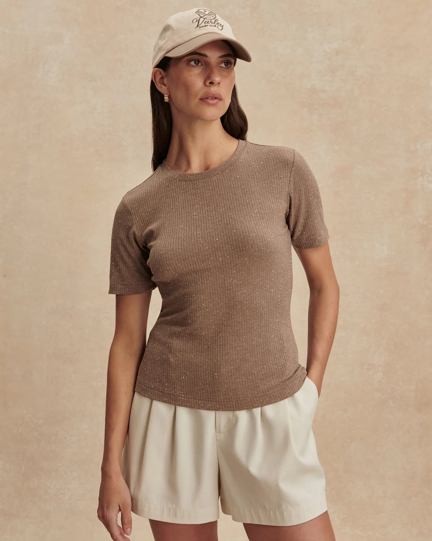 Katrina Fitted Tee | Pine Bark Fleck