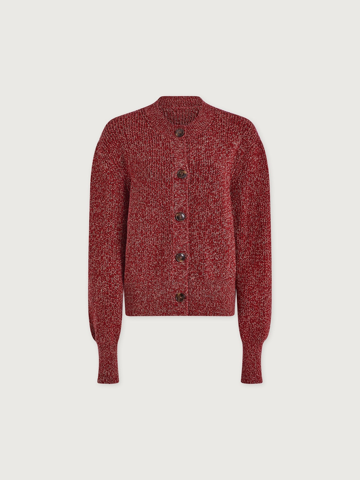 Patrica Rib Cardigan | Red Flecked