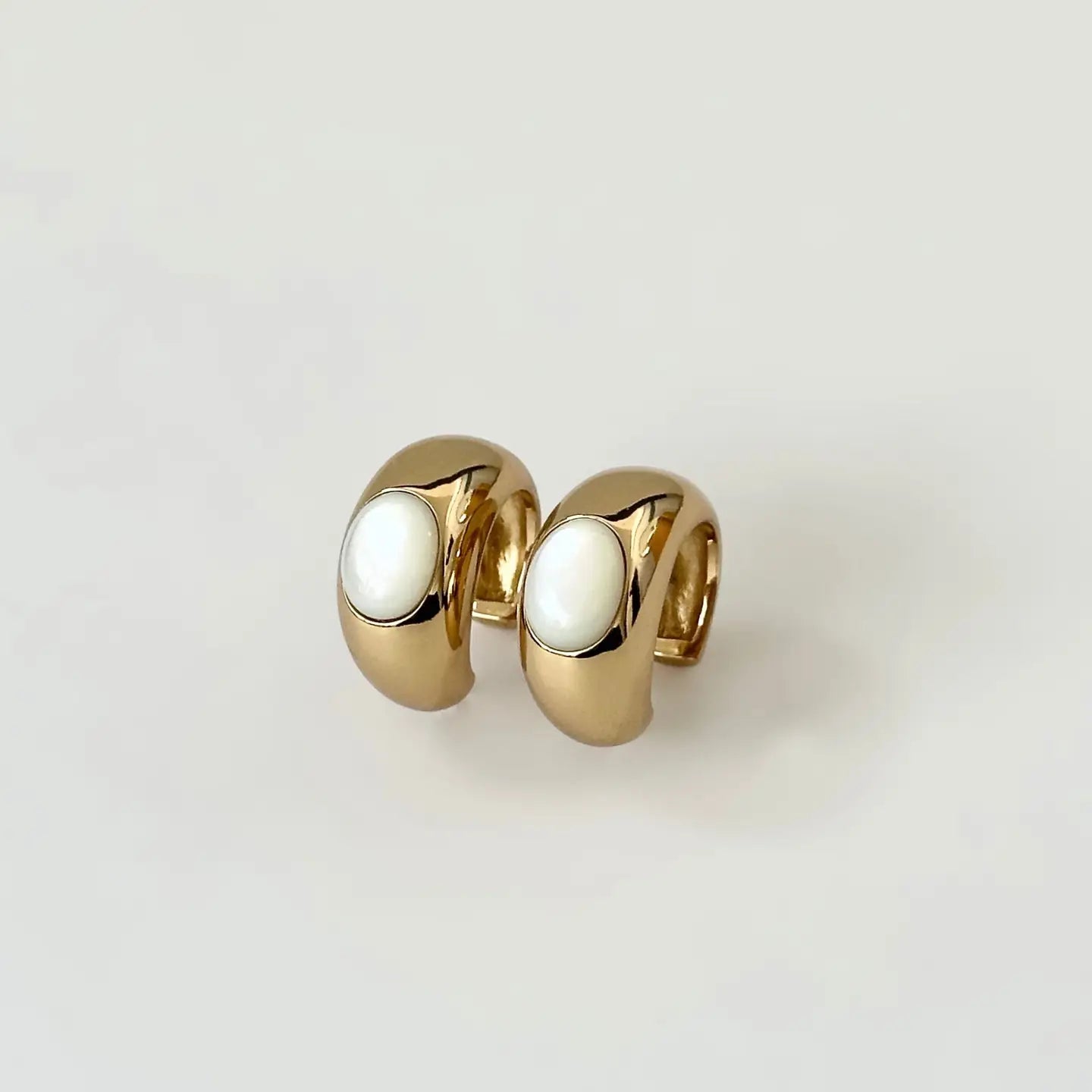 Cora Mother of Pearl Jumbo Hoop Earrings