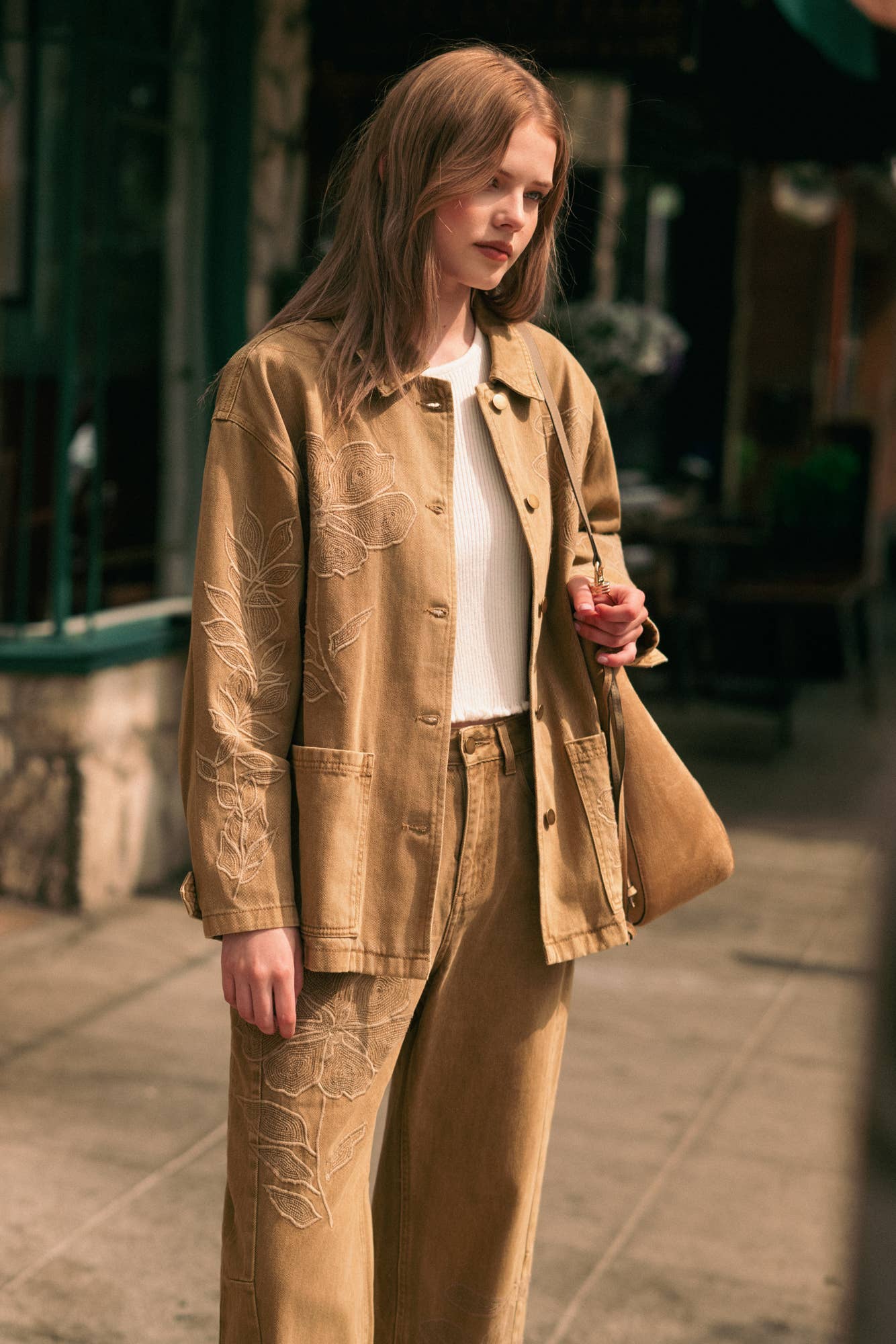 Oversized Embroidered Peony Jacket
