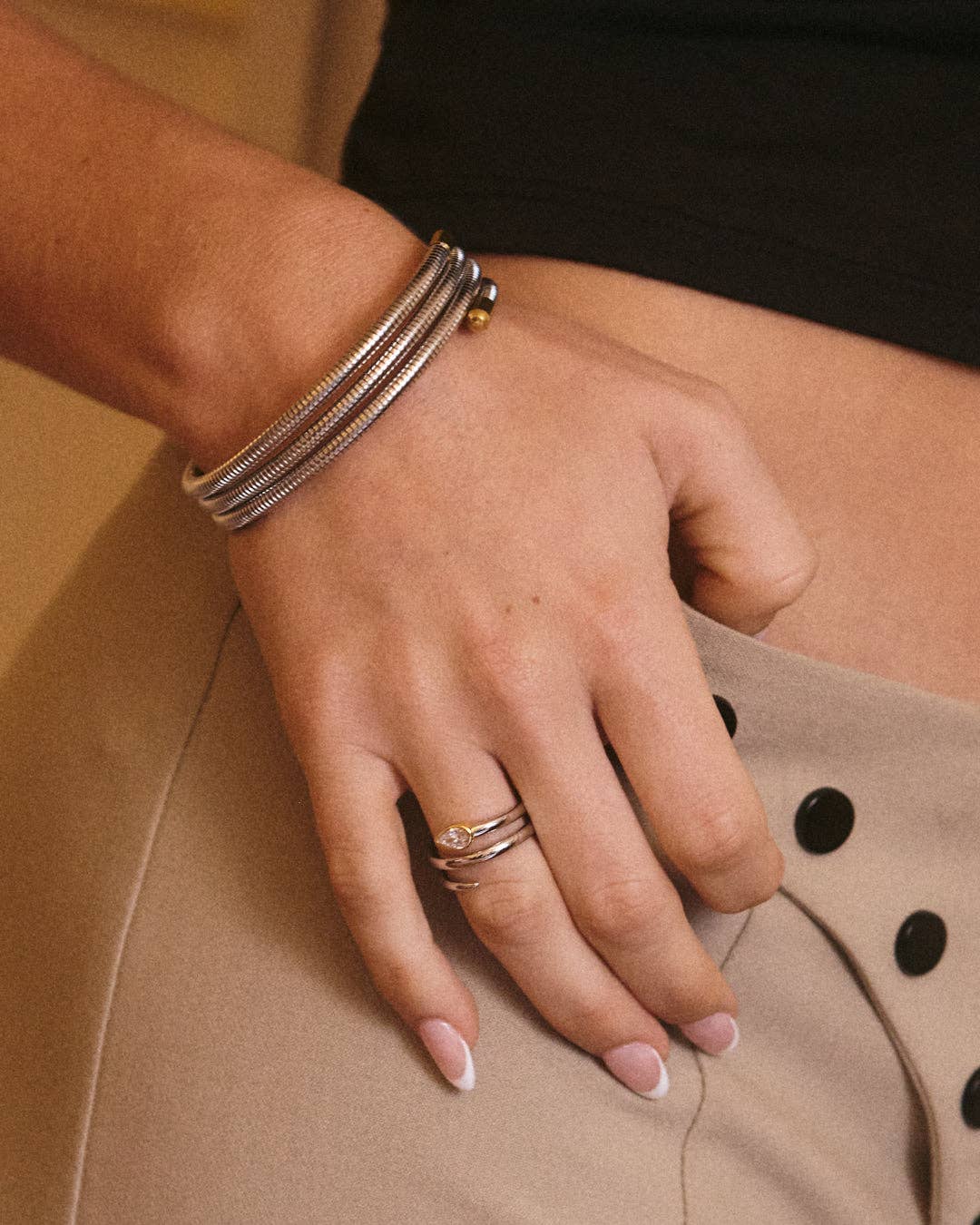 The Marais Coil Ring | Silver with Gold
