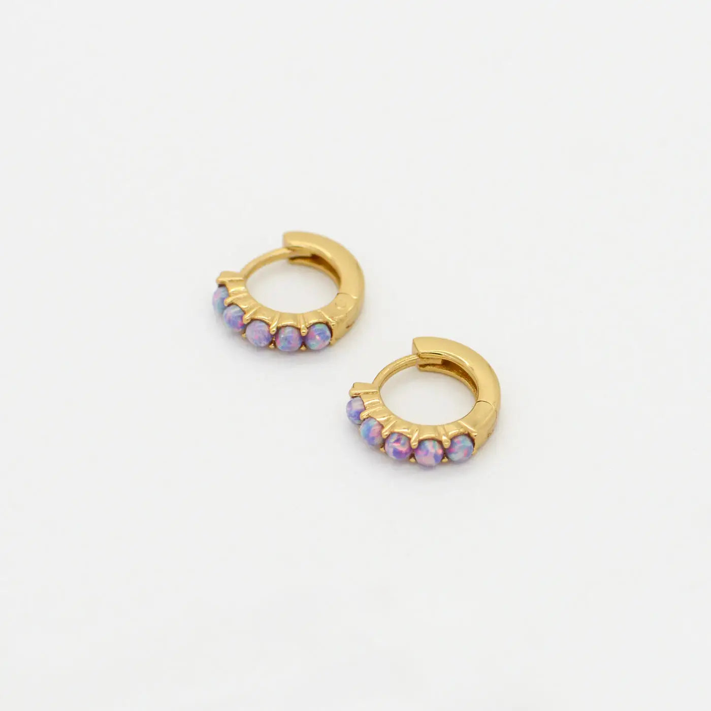 Cosmina Opal Small Huggies in Violet
