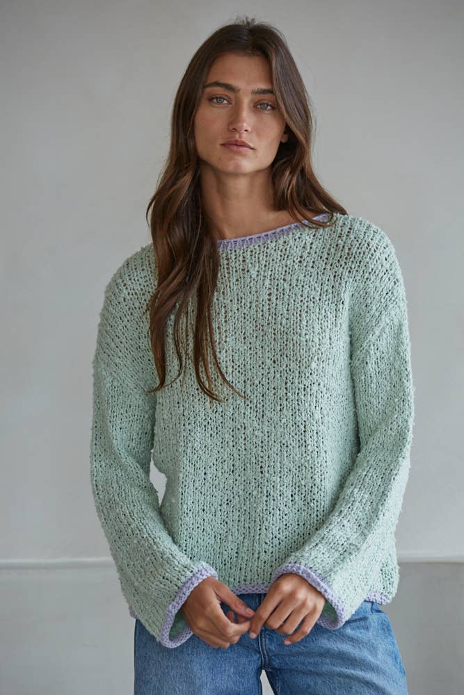 Contrast Trim Knit Sweater