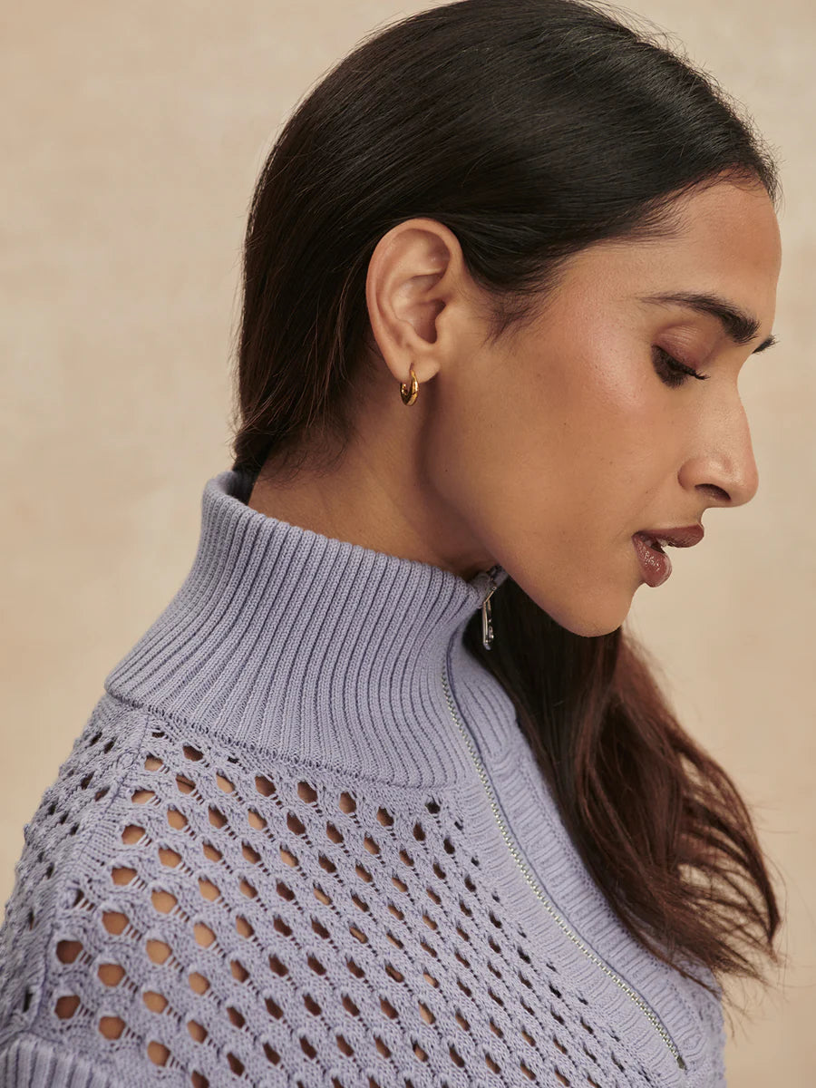 Gaines Half-Zip Knit | Thistle Down