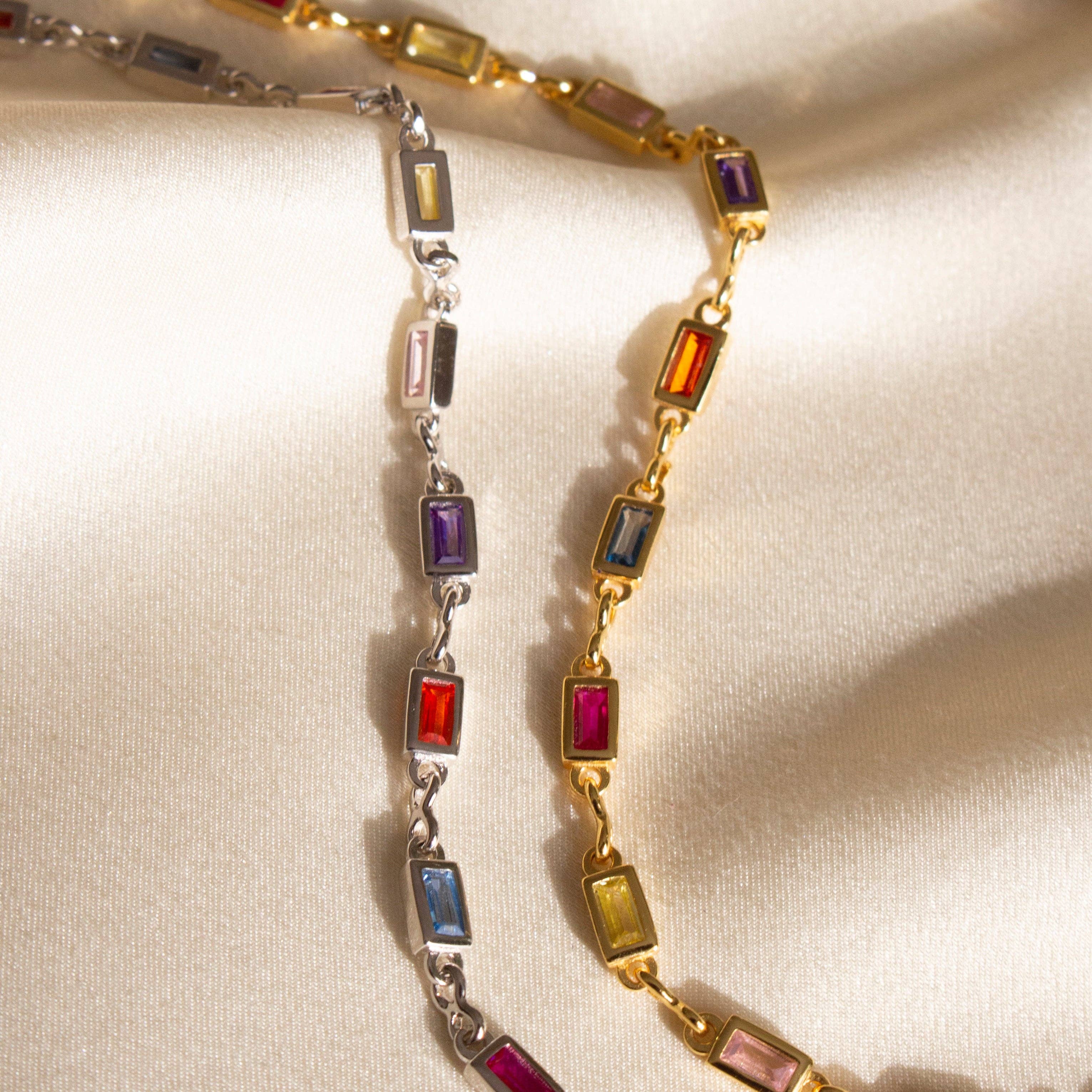 Riley Rainbow Chain Necklace | Gold