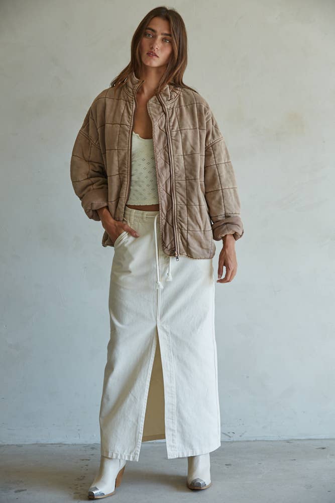 Washed Quilted Knit Jacket