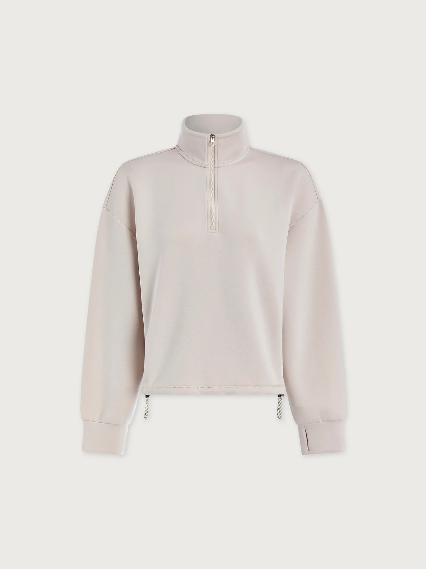 Sian Cropped Half Zip Midlayer | Silver Grey
