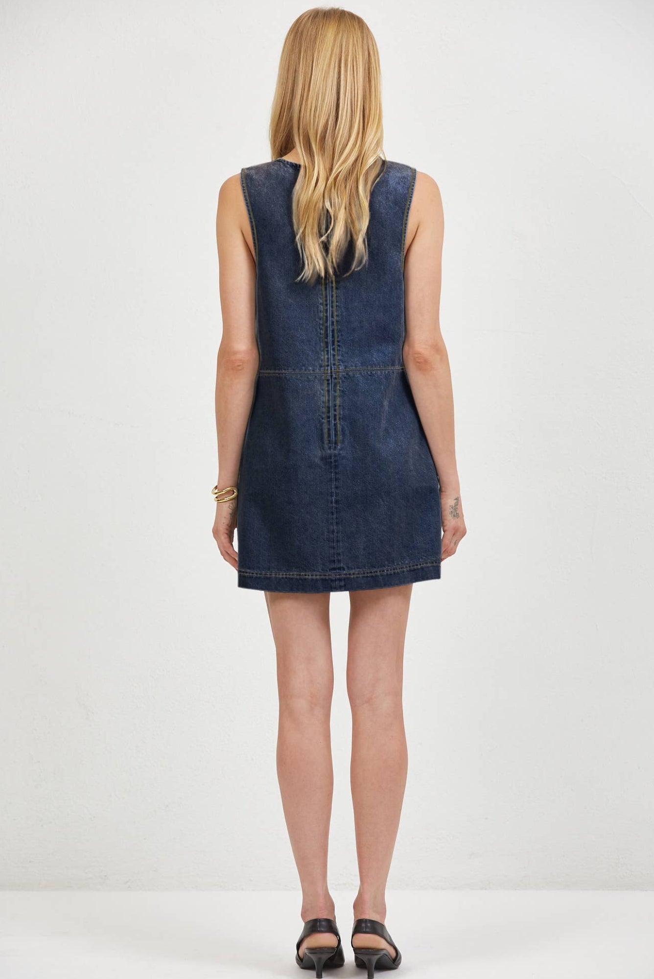 Cape Denim Shift Dress