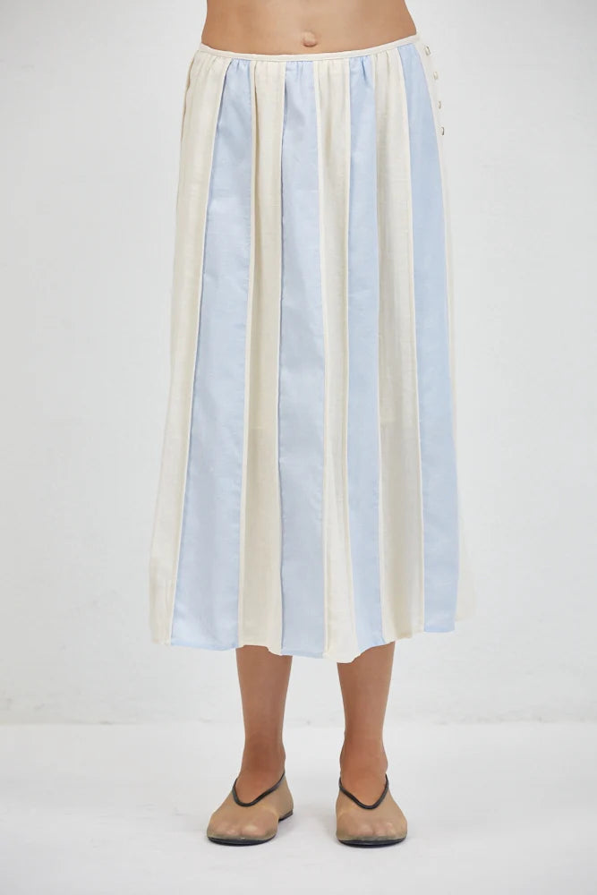 Roanne Skirt | Cream Blue