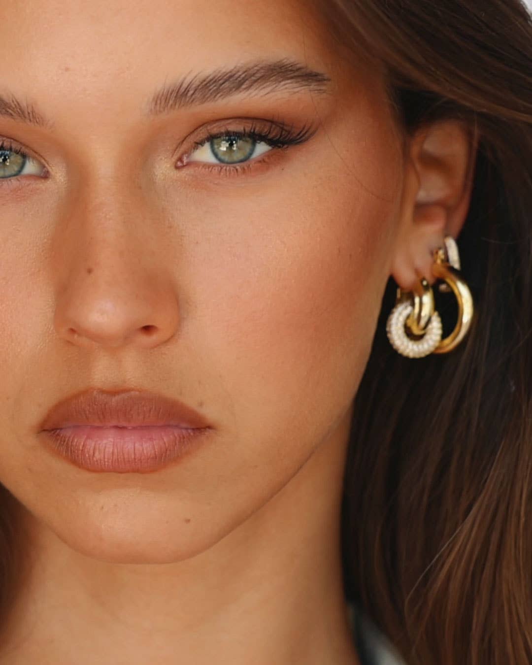 Pave Interlock Hoops