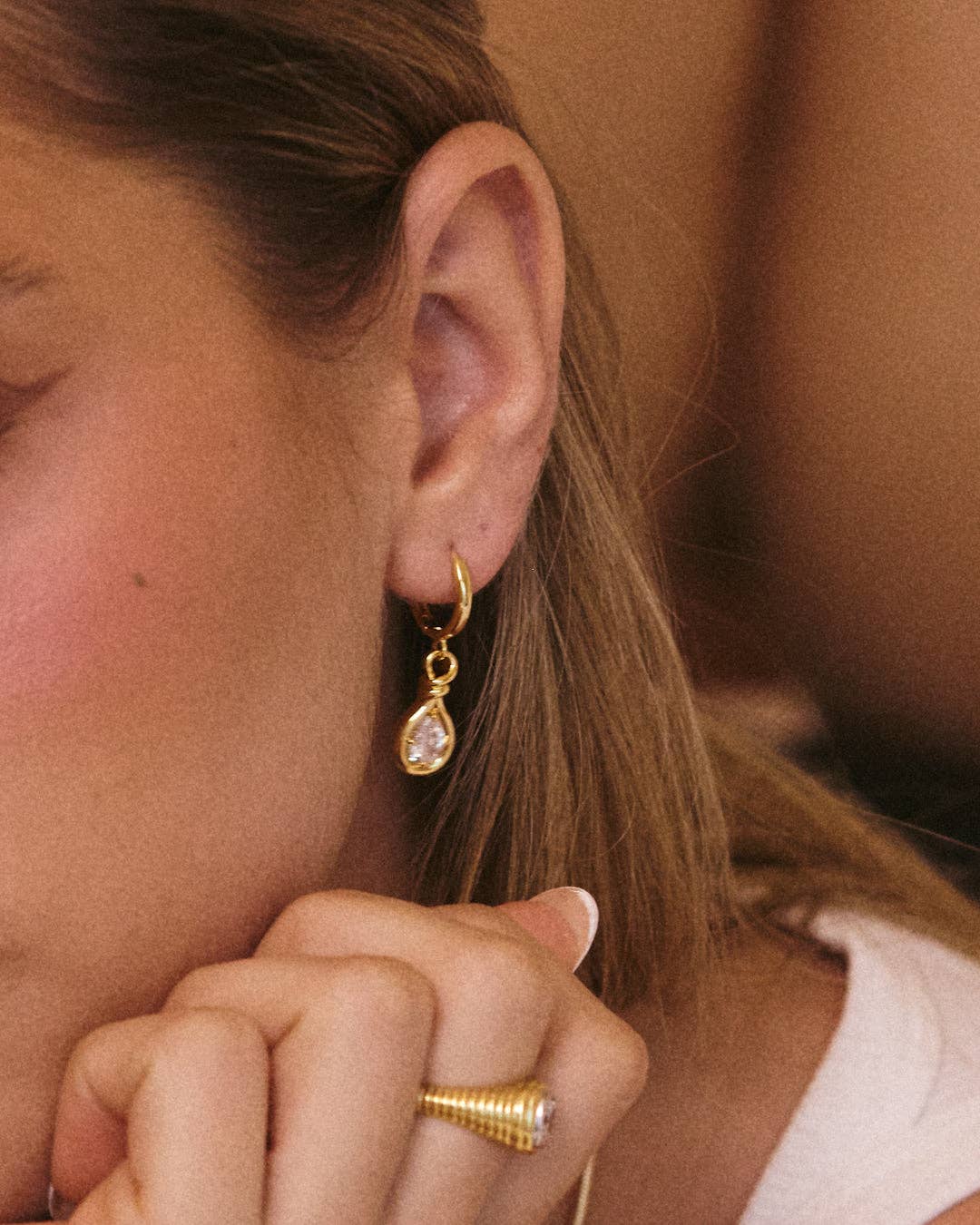 The Georgia Stone Knot Hoops | Gold
