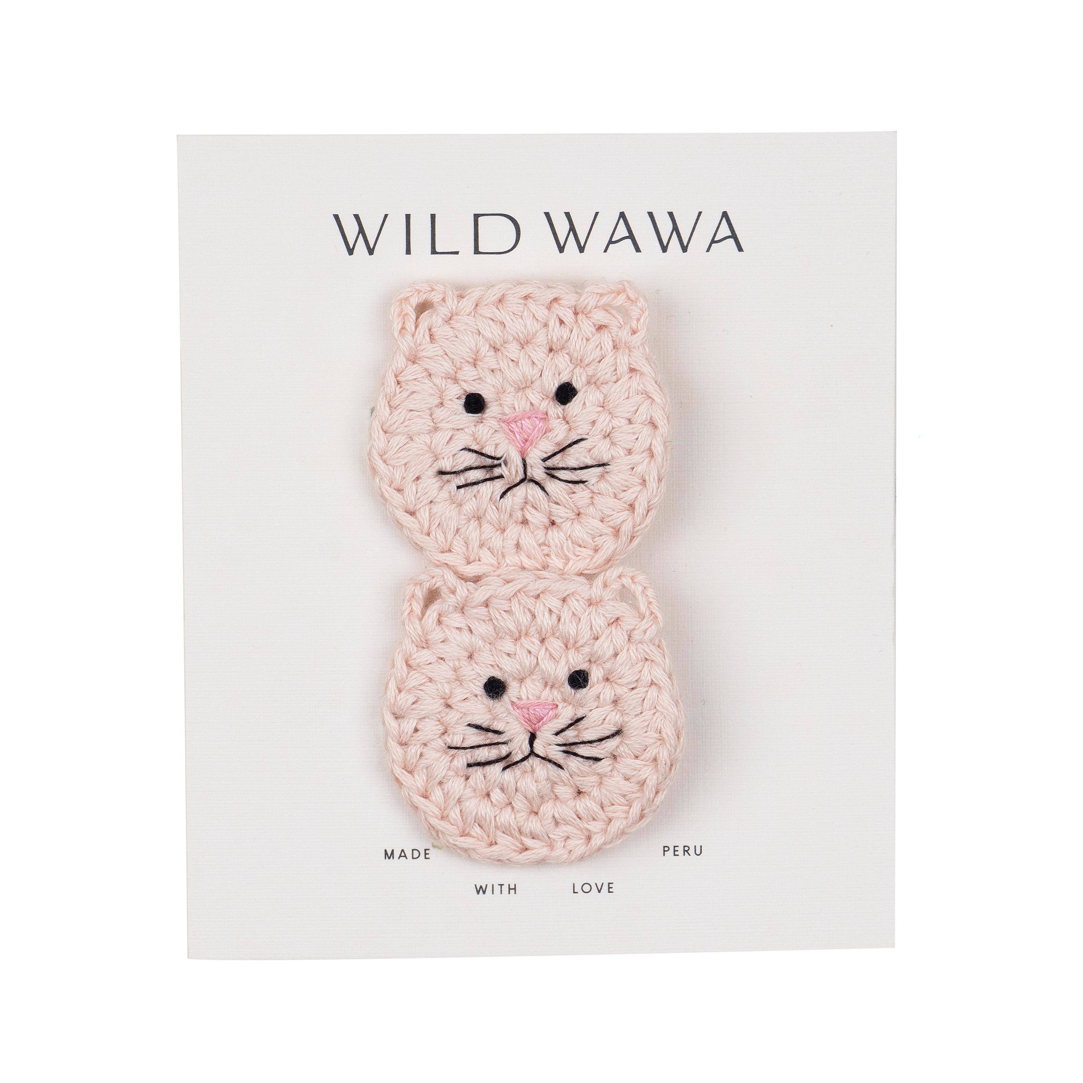 Crochet Kitty Clip Set | Pink