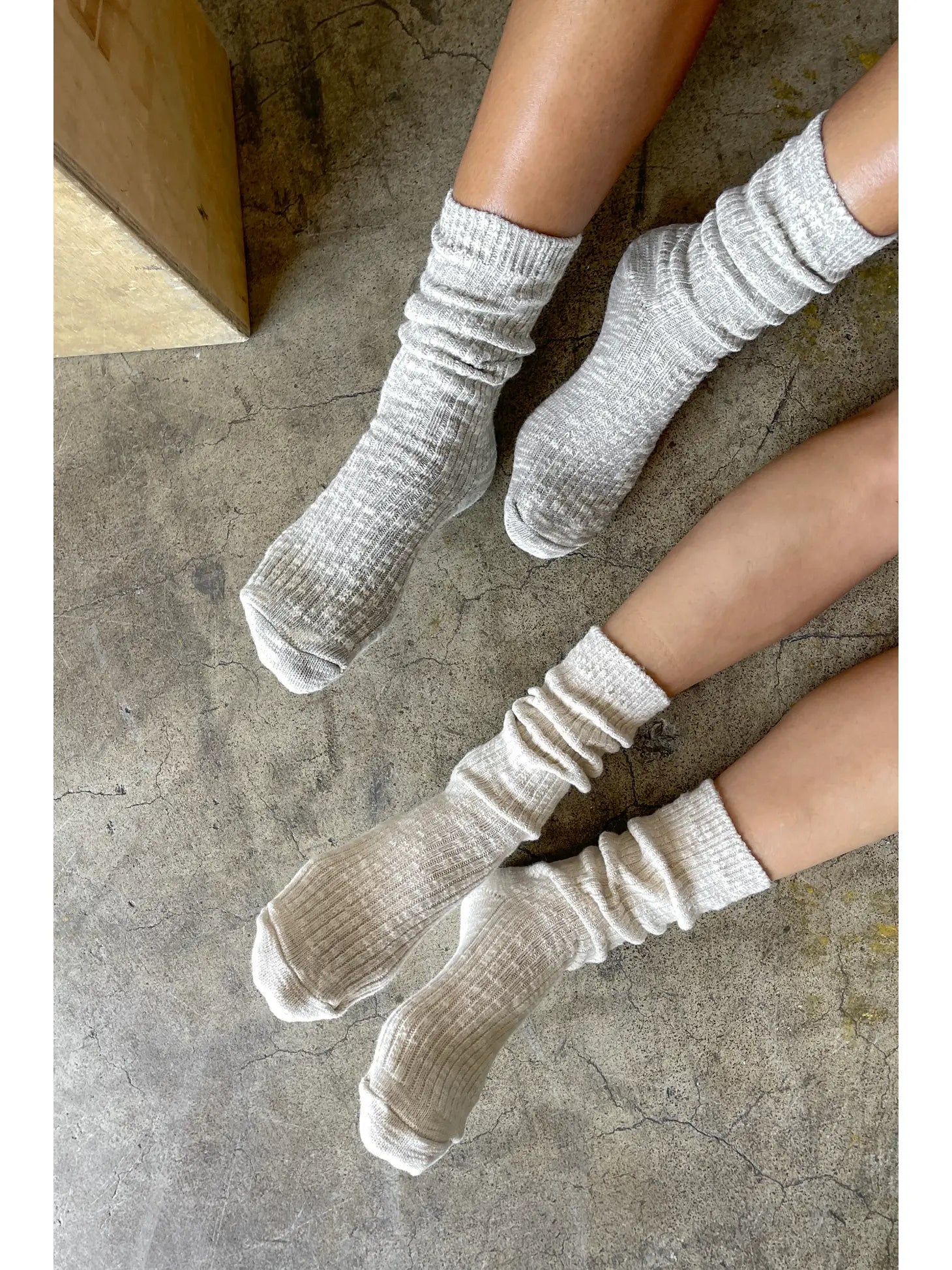 Cottage Socks in White Linen
