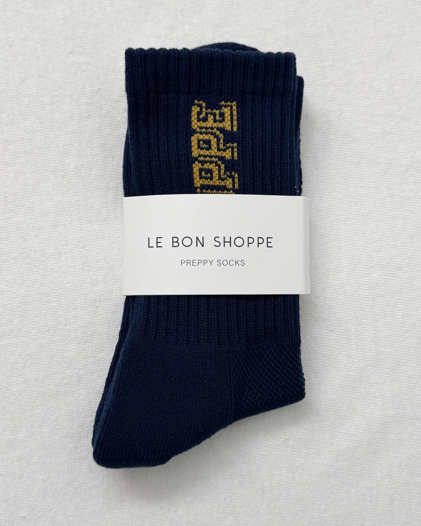 Preppy Socks | Navy Gold