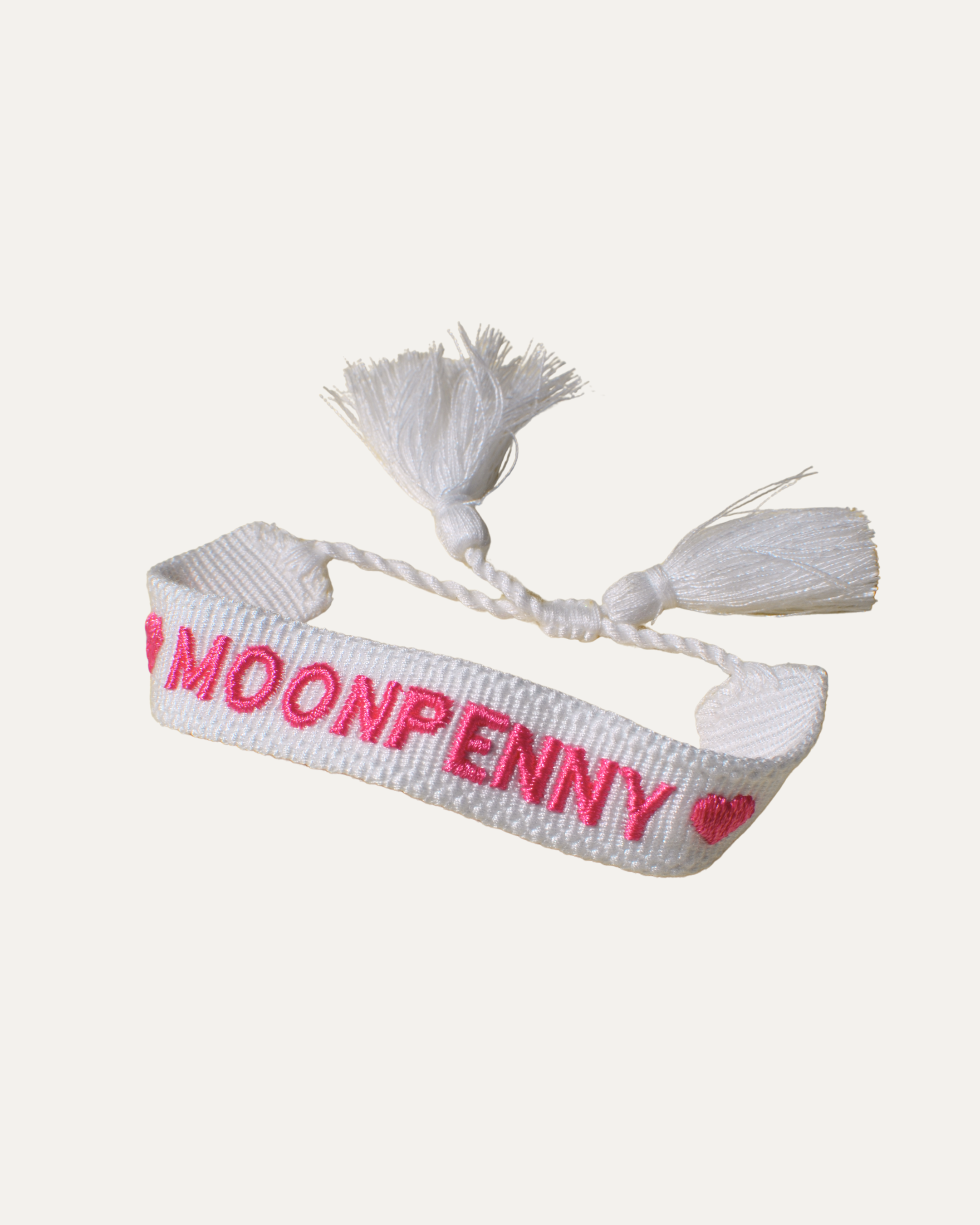 Moonpenny Woven Bracelet | Pink Hearts
