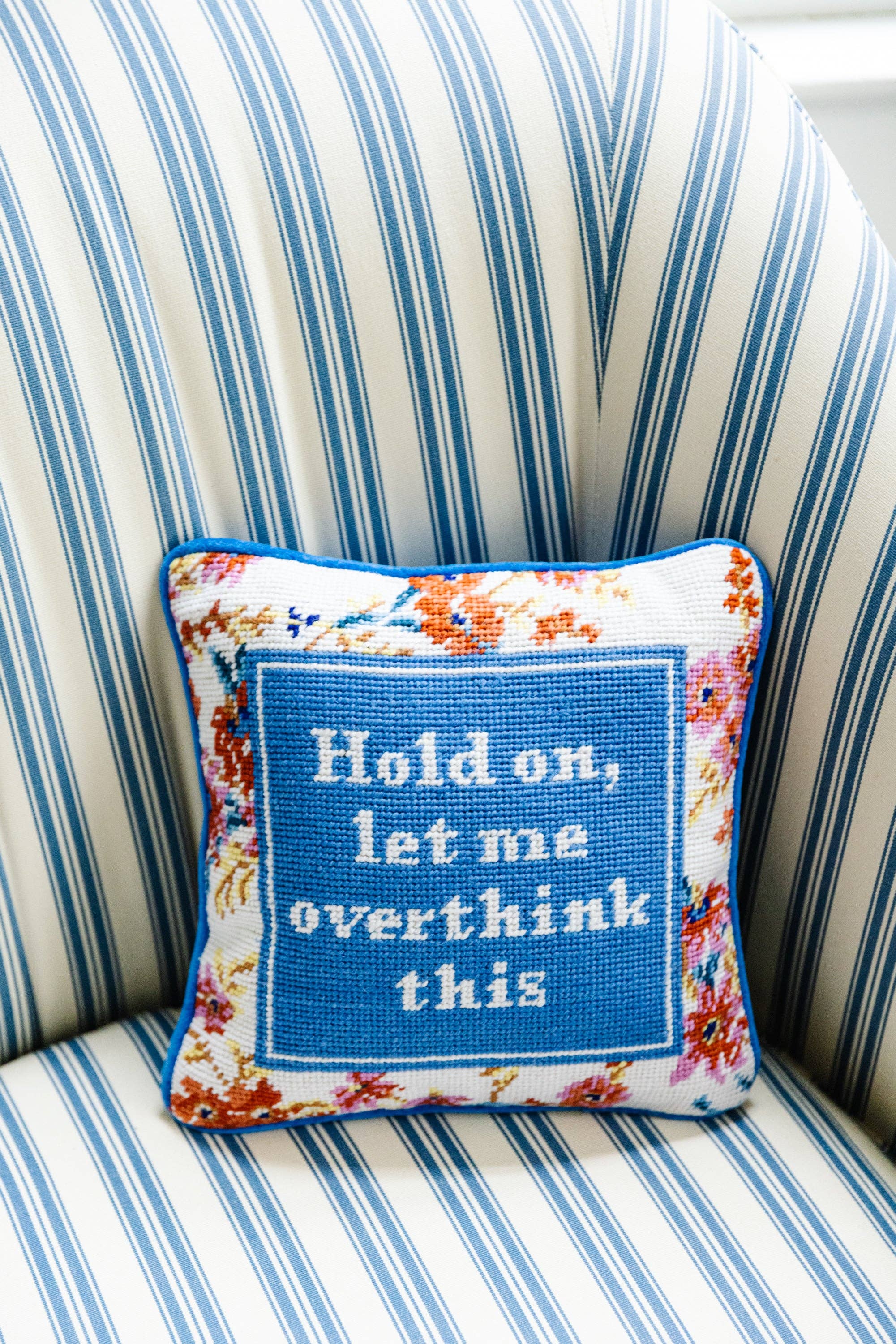 Overthink Needlepoint Pillow