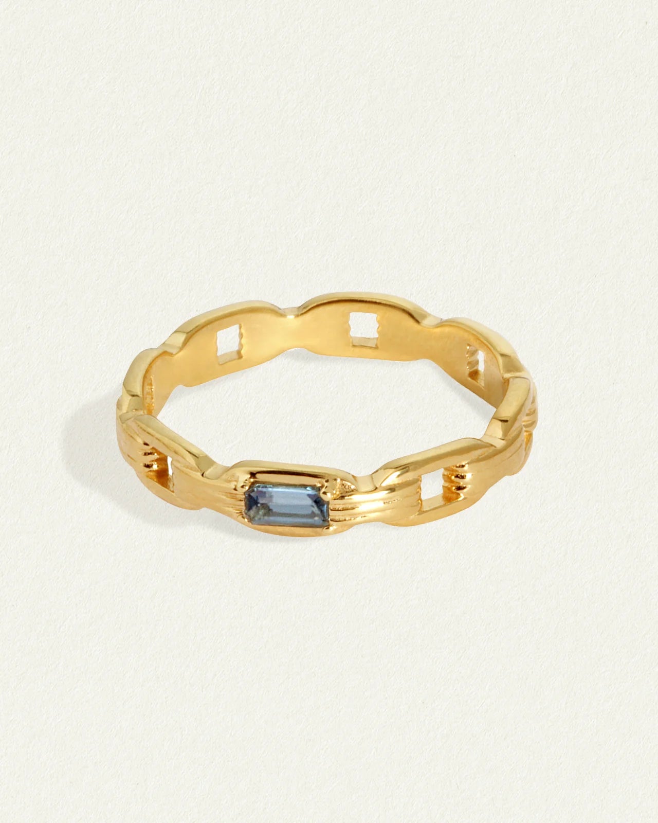 Ava Ring | Blue Topaz & Gold