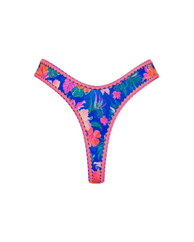 High Leg Thong Bikini Bottom | Electric Palms