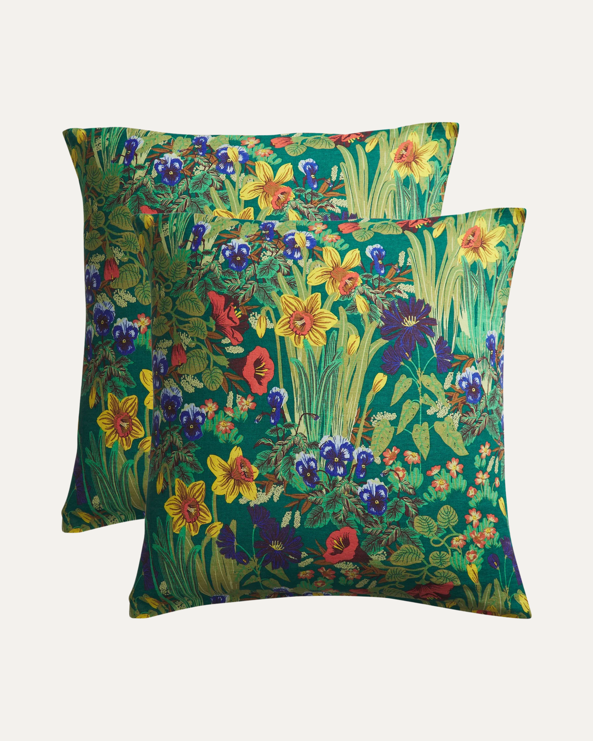 Babette Linen Euro Pillowcase Pair | Verdant