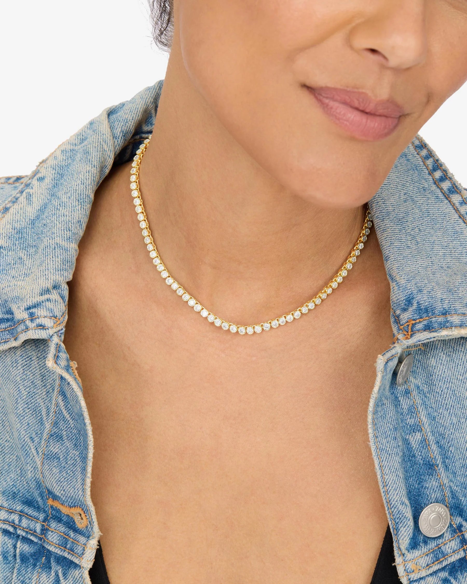 Baroness Tennis Necklace | Gold