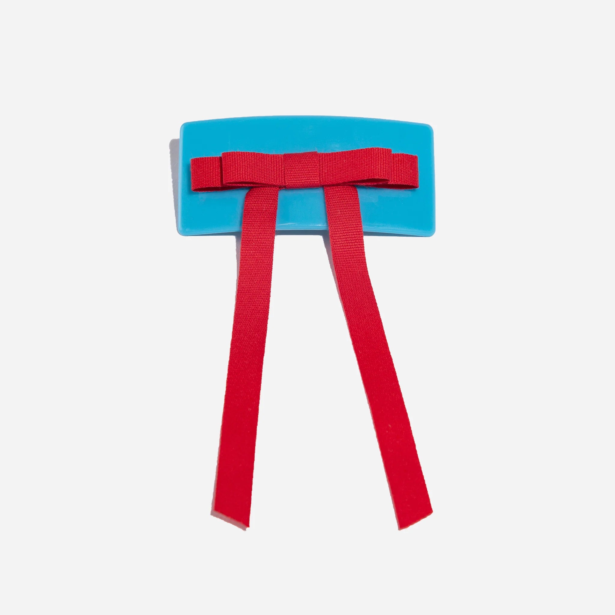 Bow Barrette in Blue/Red