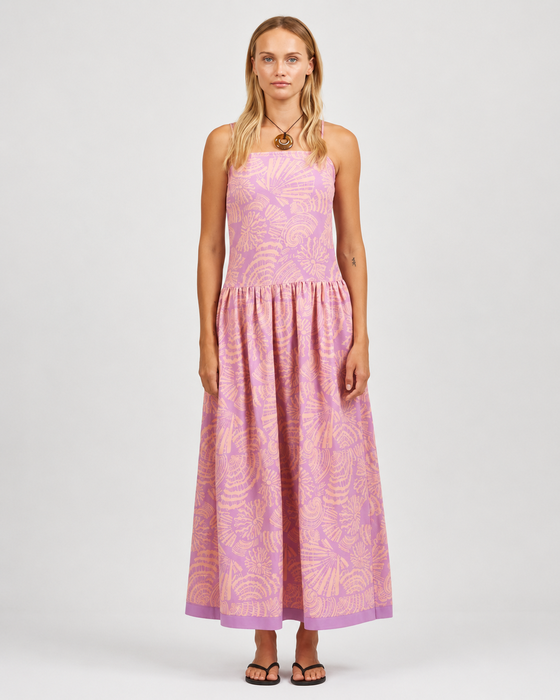 Lilac Shell Midi Dress