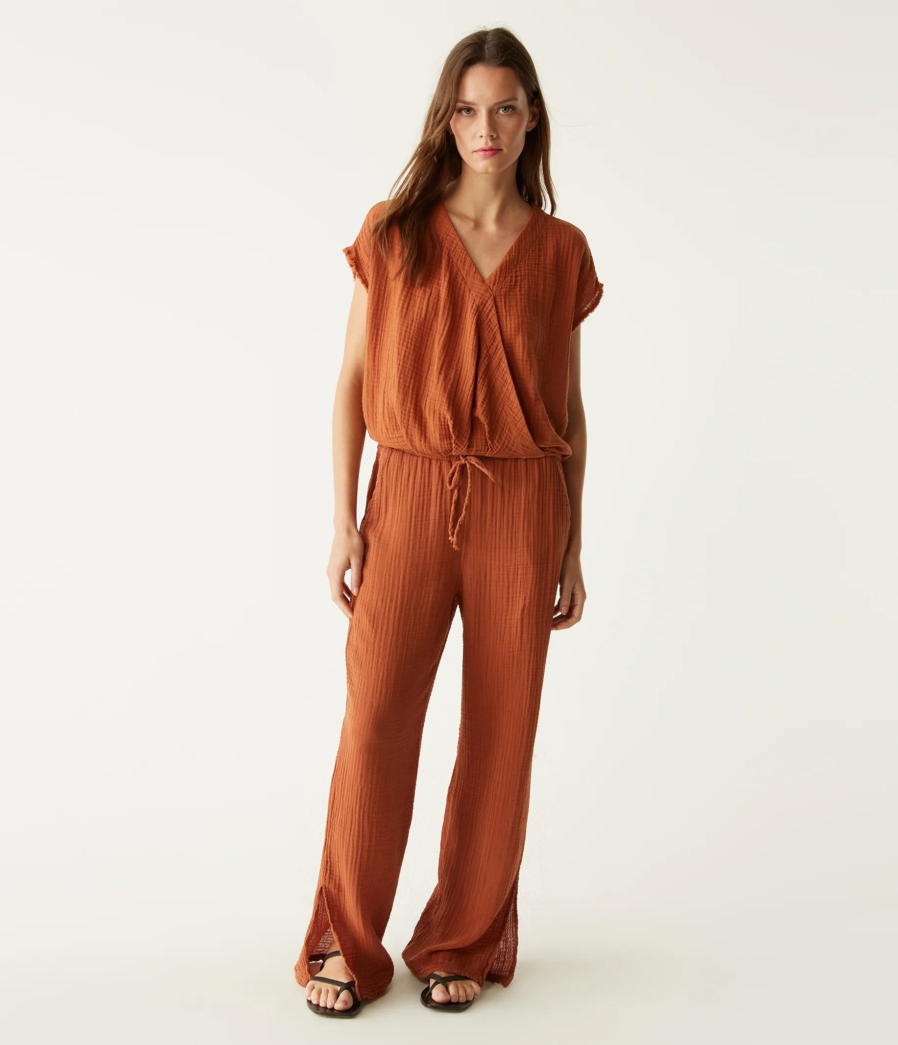 Jovi Gauze Pant in Toffee