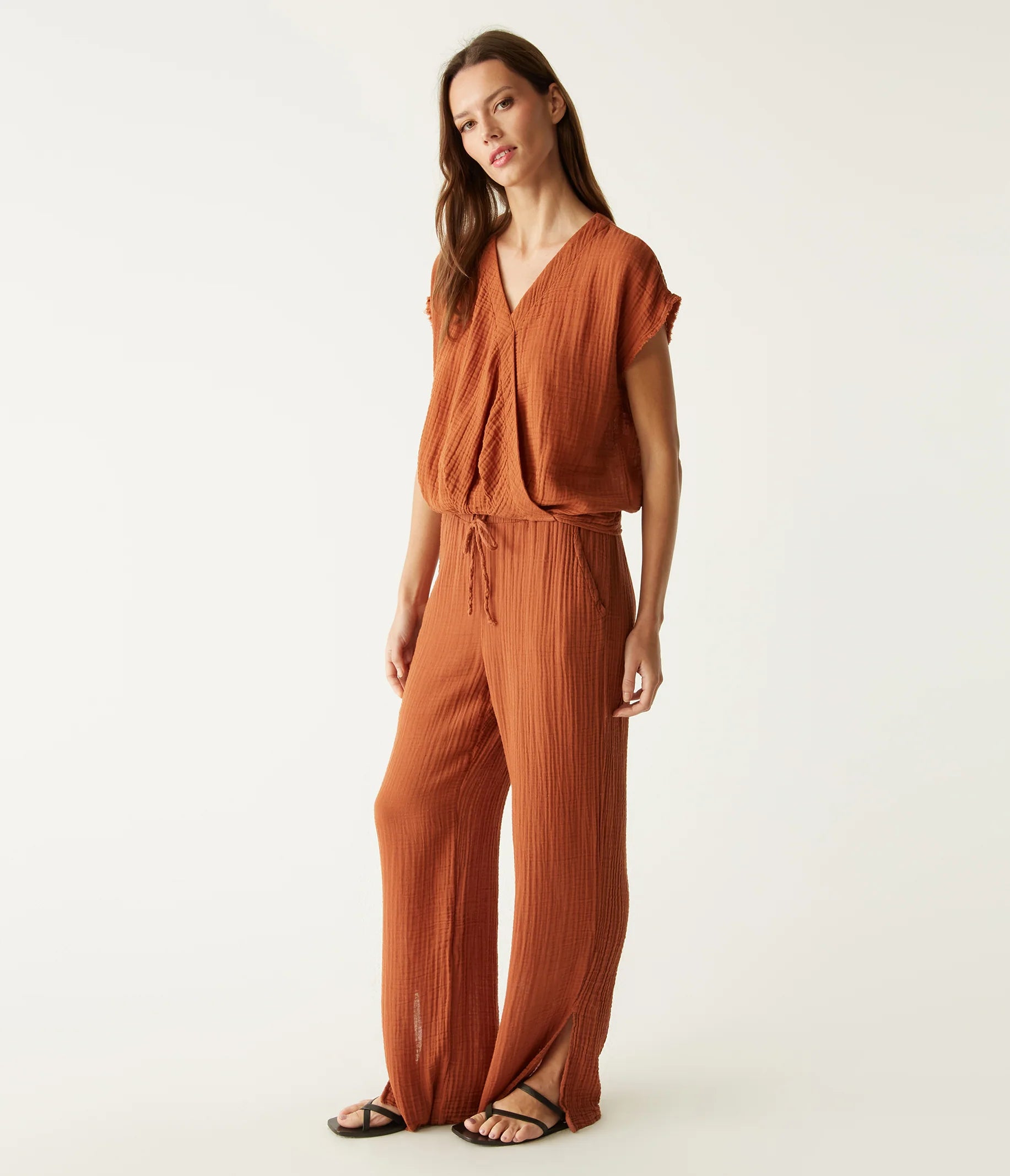Jovi Gauze Pant in Toffee
