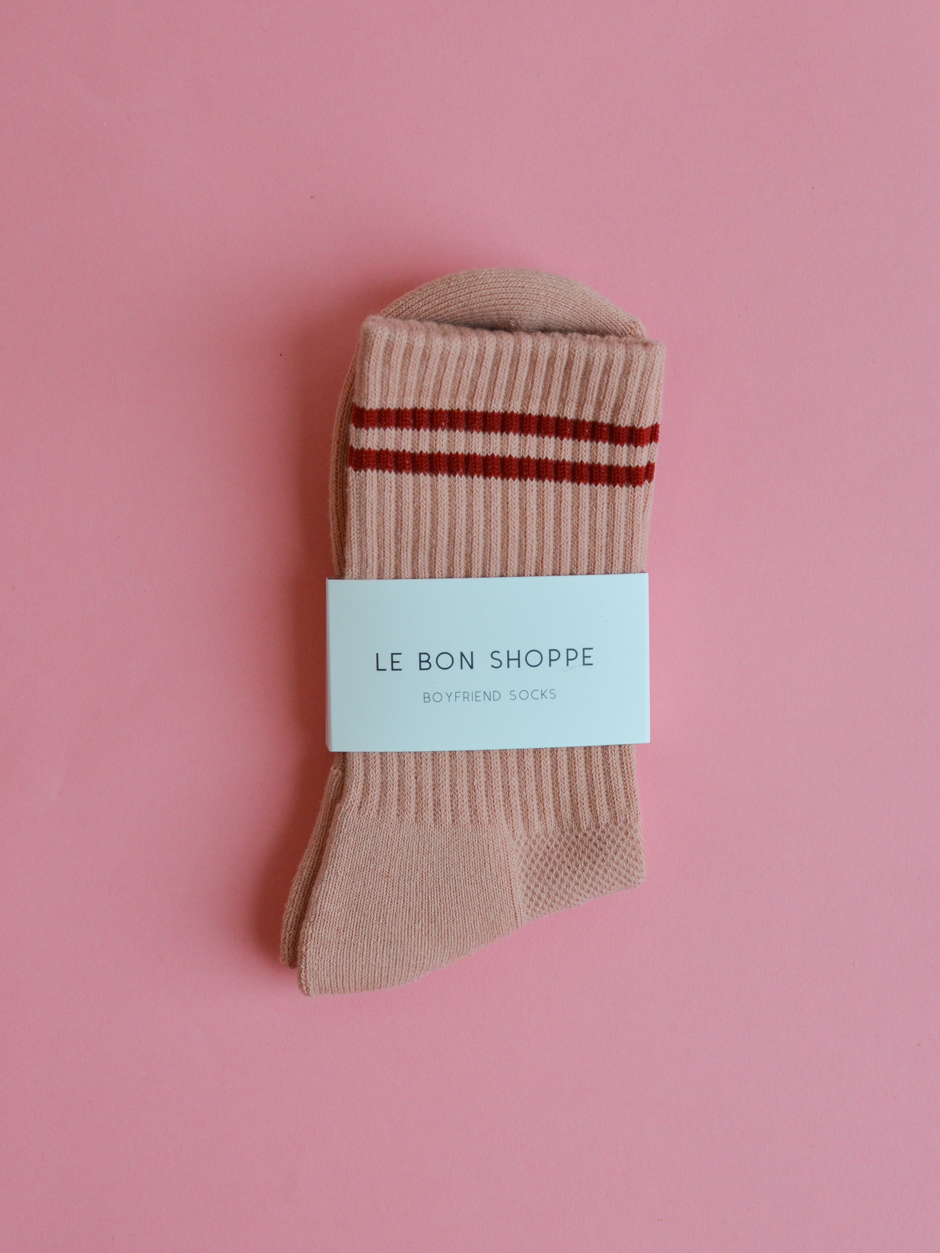 Boyfriend Socks in Vintage Pink