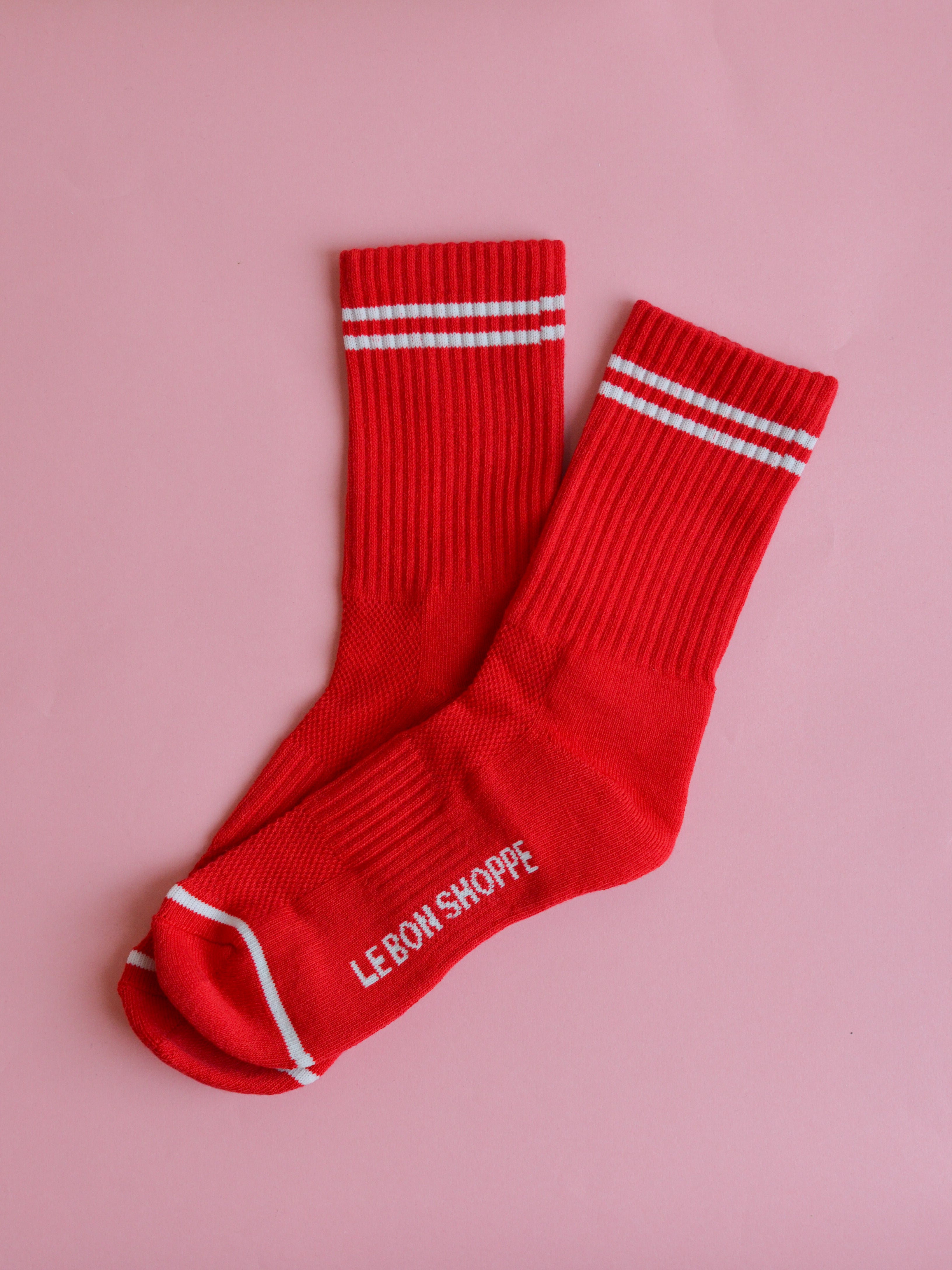 Boyfriend Socks in Red