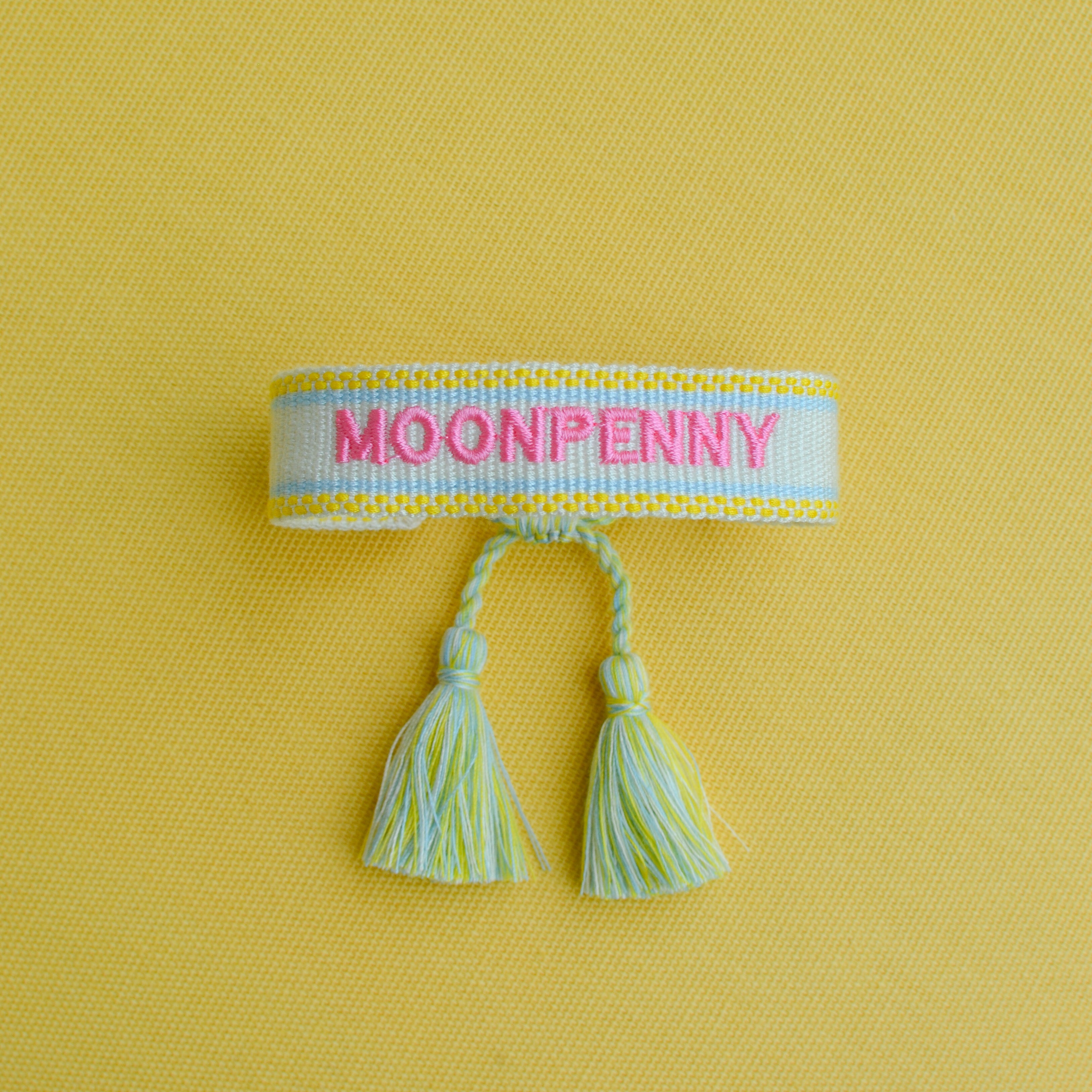 Moonpenny Woven Bracelet | Pink Blue Yellow