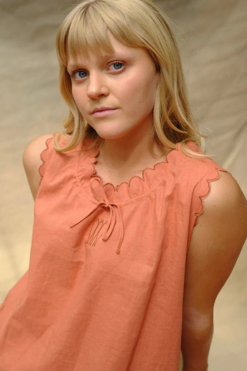 French Market Dress in Terracotta