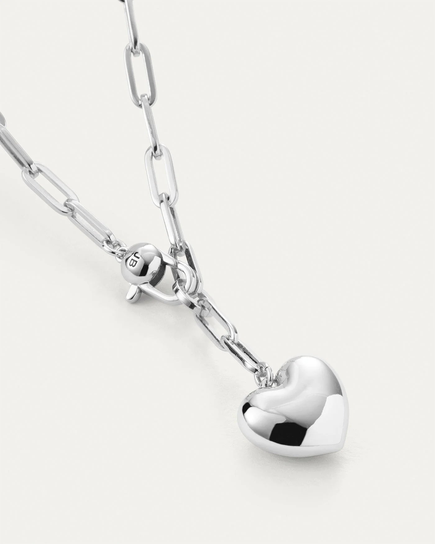 Puffy Heart Chain in Silver