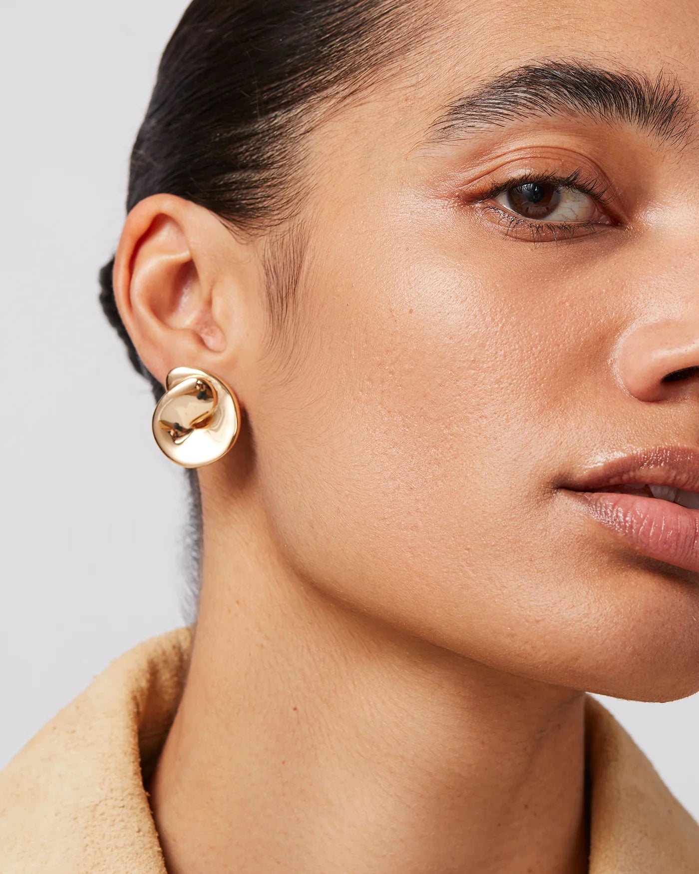 Rio Button Earrings | Gold